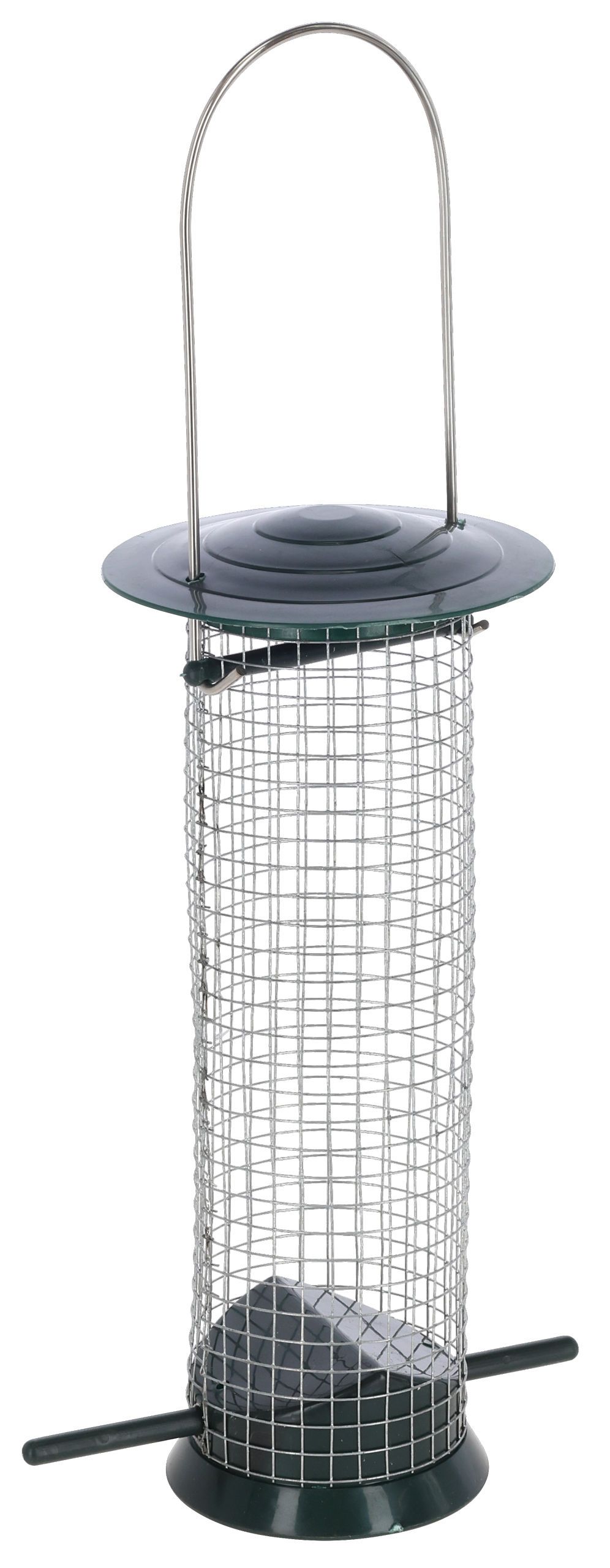 Kerbl Fågelmatarsilo Basic, plast/metall, med upphängningskrok, 0,4 L