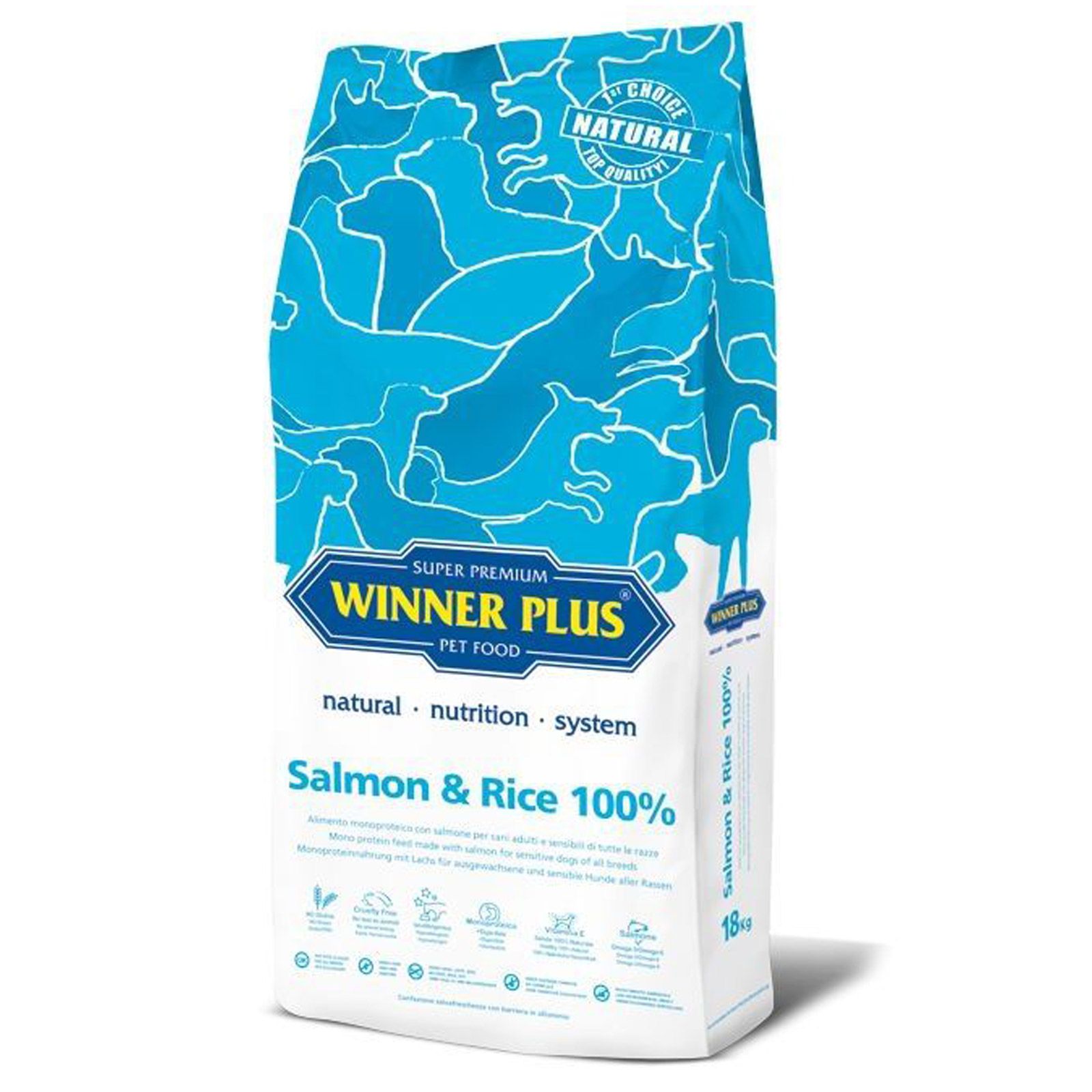 Winner Plus Super Premium Salmon & Rice 100% kutyaeledel