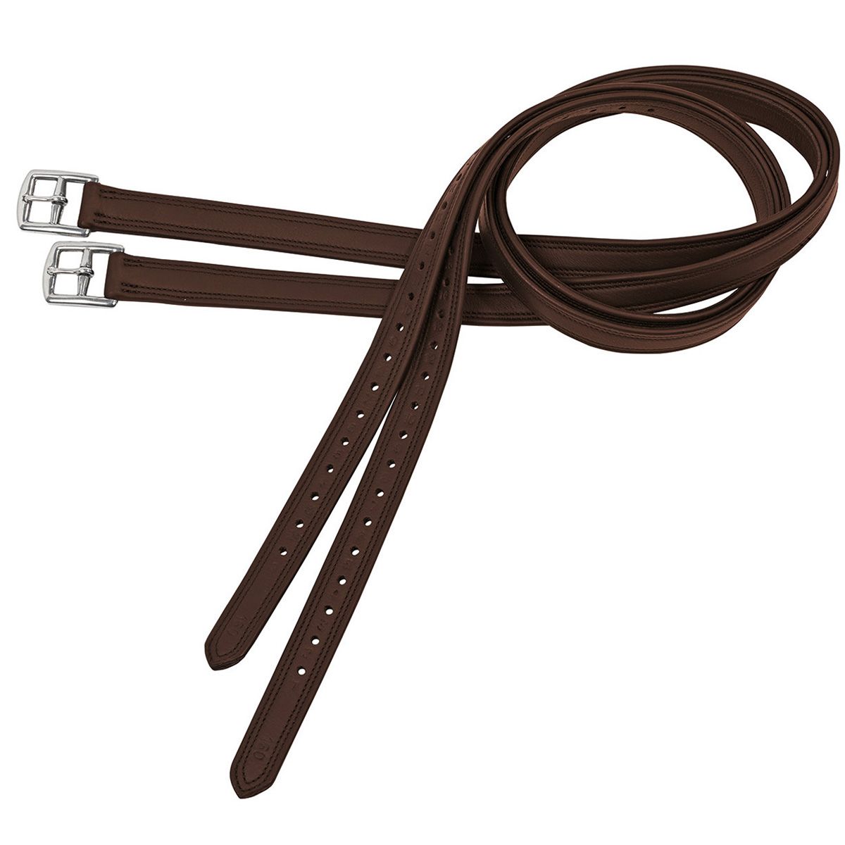 BUSSE Kengyelszíj SOFT-CURVED, Puha Bőr Rozsdamentes Csatokkal, sötétbarna/rozsdamentes acél, 150 cm