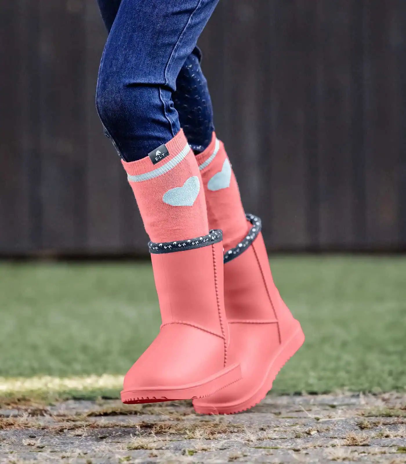 Bottines ELT Rainless Lucky Heart enfant, imperméables, en utilisation
