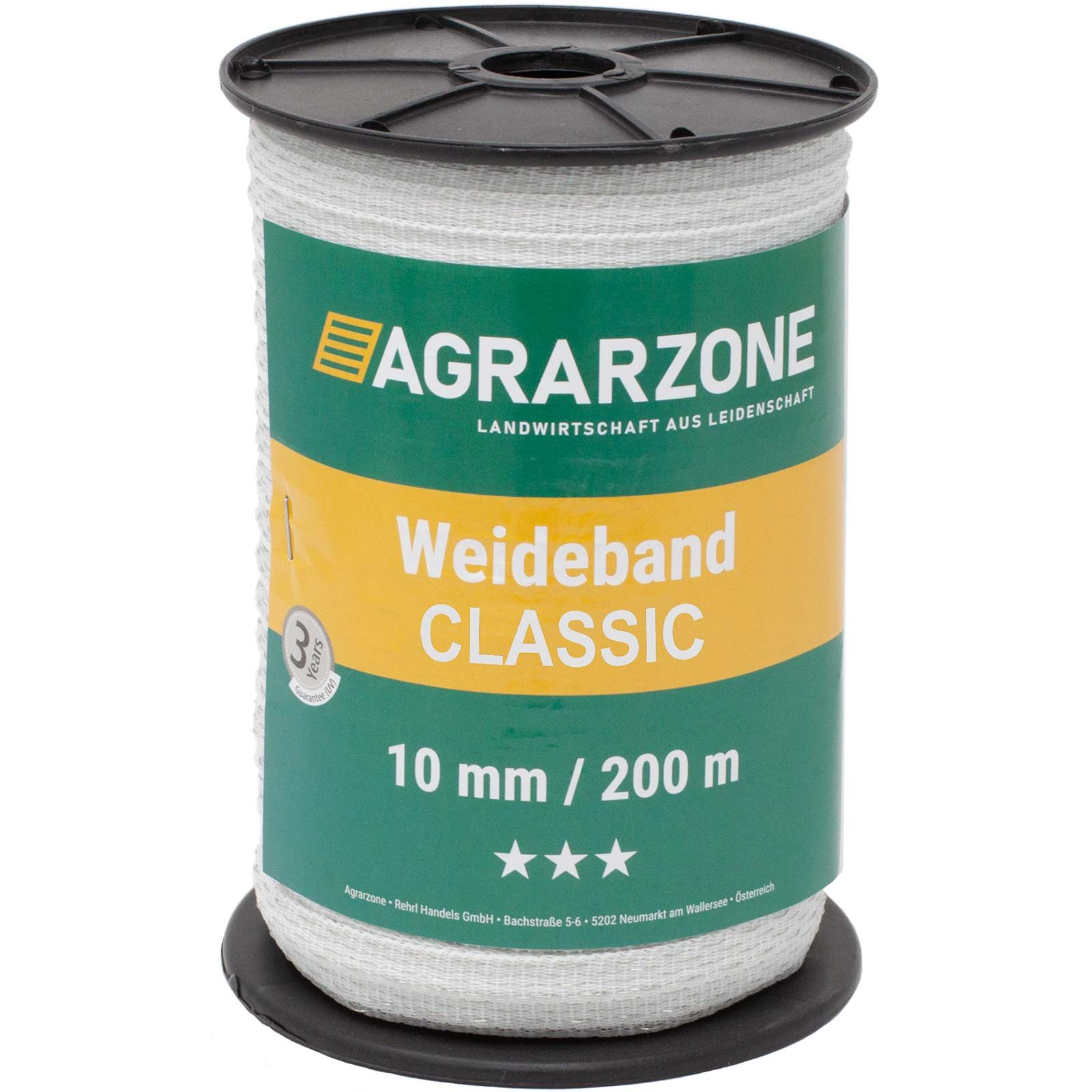 Agrarzone Classic villanypásztor szalag, 0,20 + 0,30 Niro, fehér, 1000 m x 10 mm