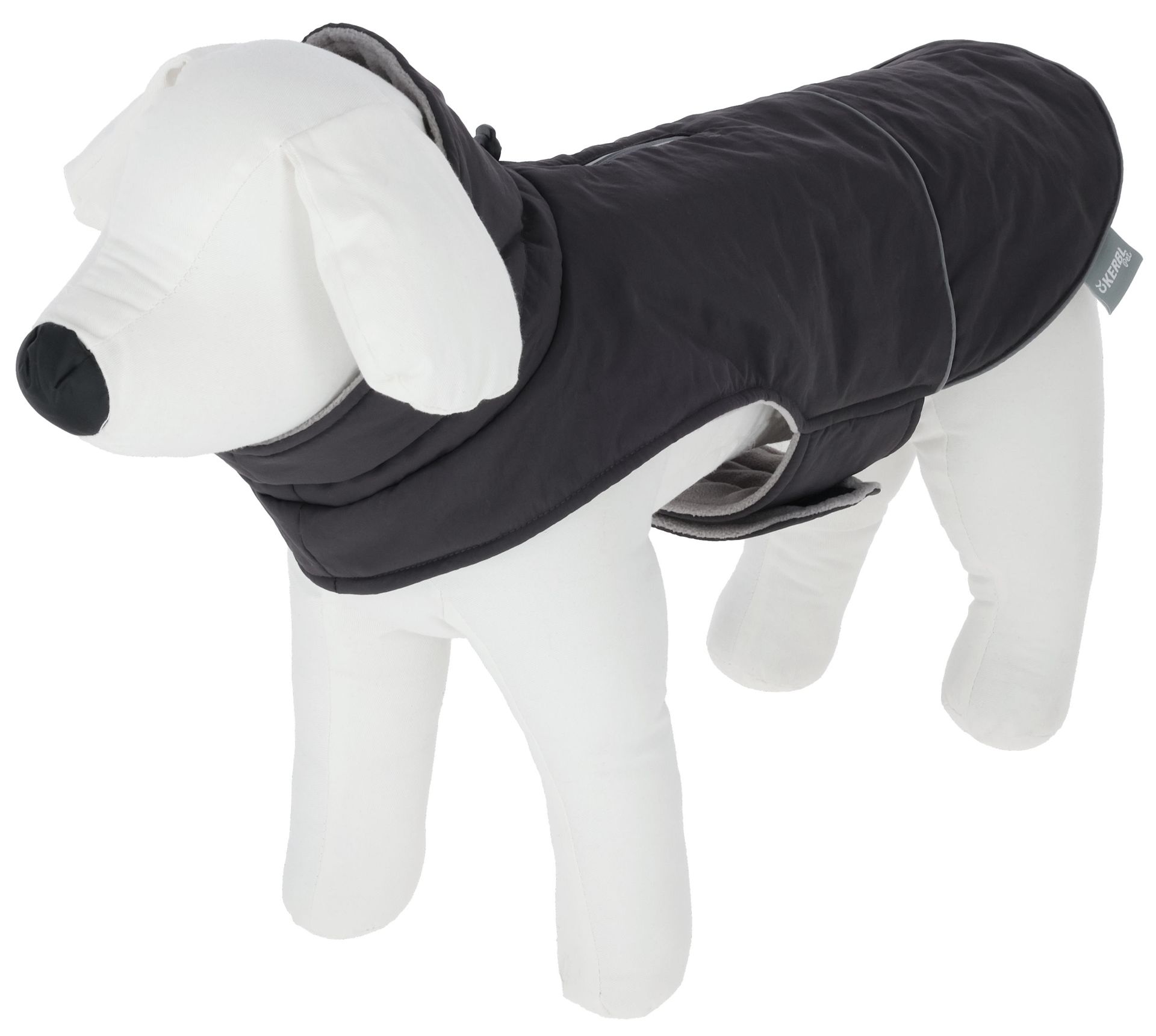 Manteau pour chien Montreal Kerbl Pet, coupe-vent et déperlant, gris, vue de côté
