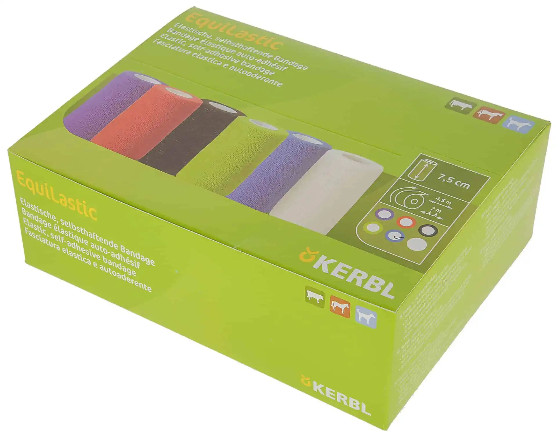 Bandage auto-adhésif Kerbl EquiLastic, bandage toutes saisons, emballage