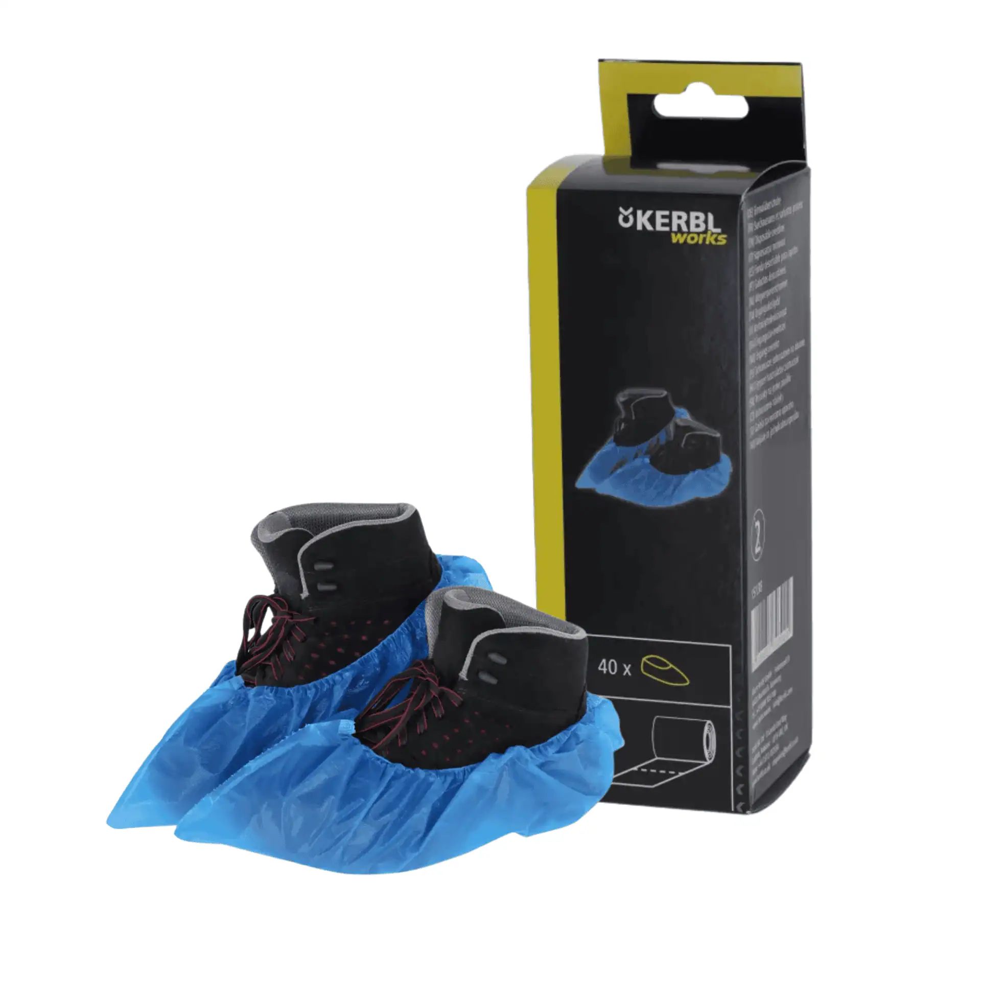 Couvre-chaussures jetables bleu hauteur de cheville (40 pièces)