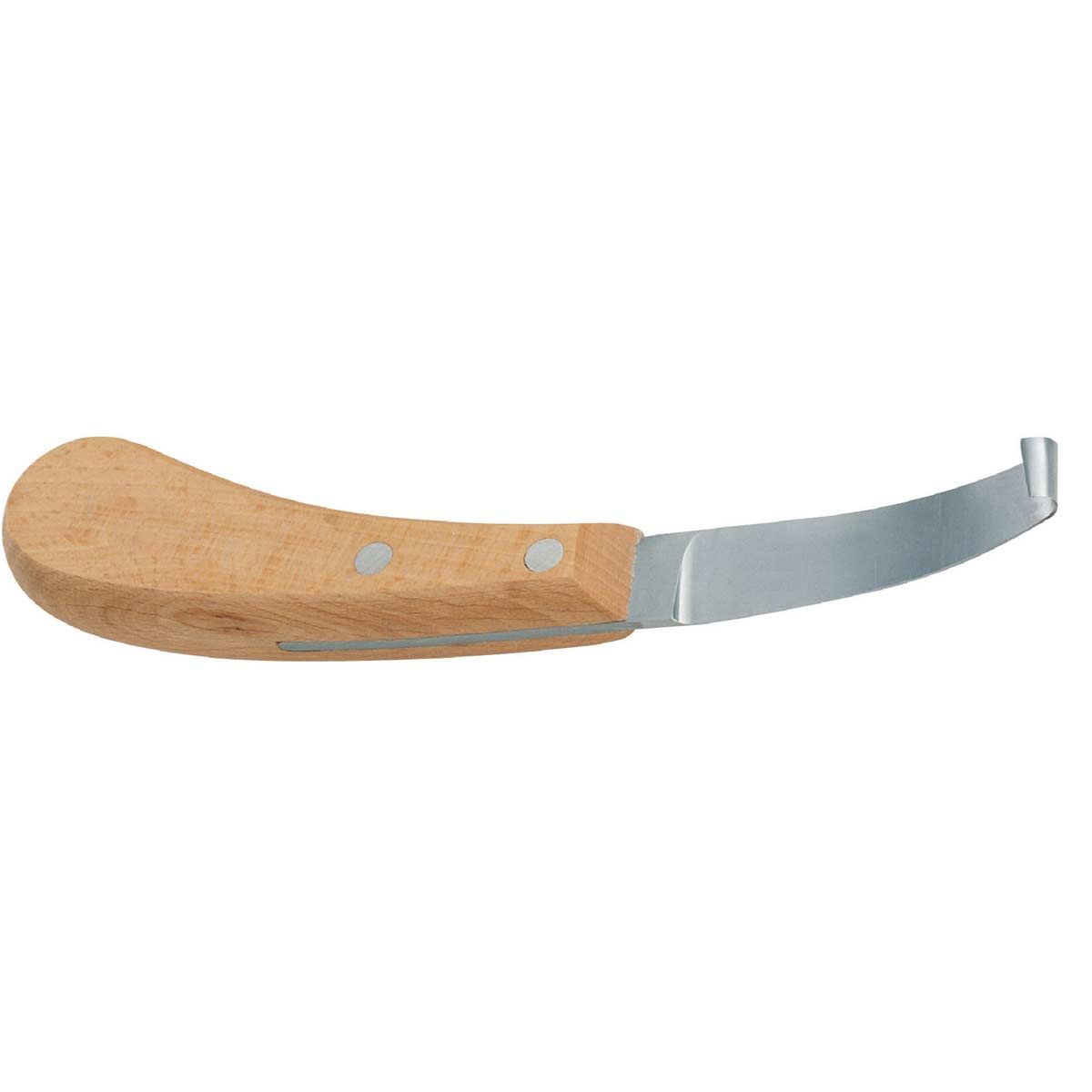 Couteau à sabots et griffes Profi Kerbl, acier spécial et manche en bois, coupe à gauche, large