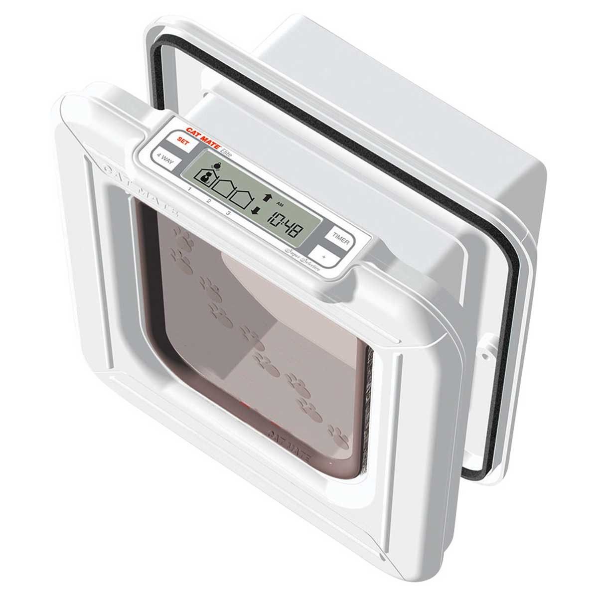 Cat Mate Katzenklappe 355 Elite Microchip + Zeitschaltuhr