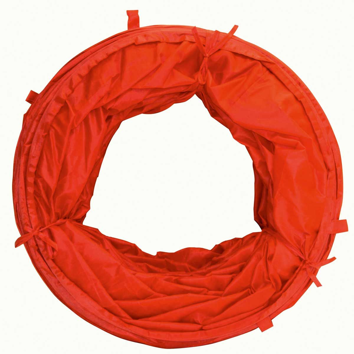 Kerbl Agility kutyaalagút 5m, piros, 60 cm átmérő, nylon, hordtáskával, felülnézet