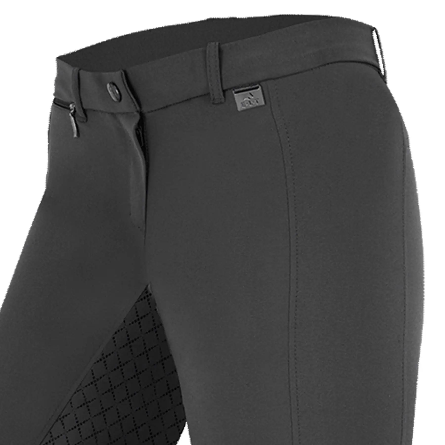 Pantalon d'équitation ELT Micro Sport en silicone, fond intégral, 164, asphalte