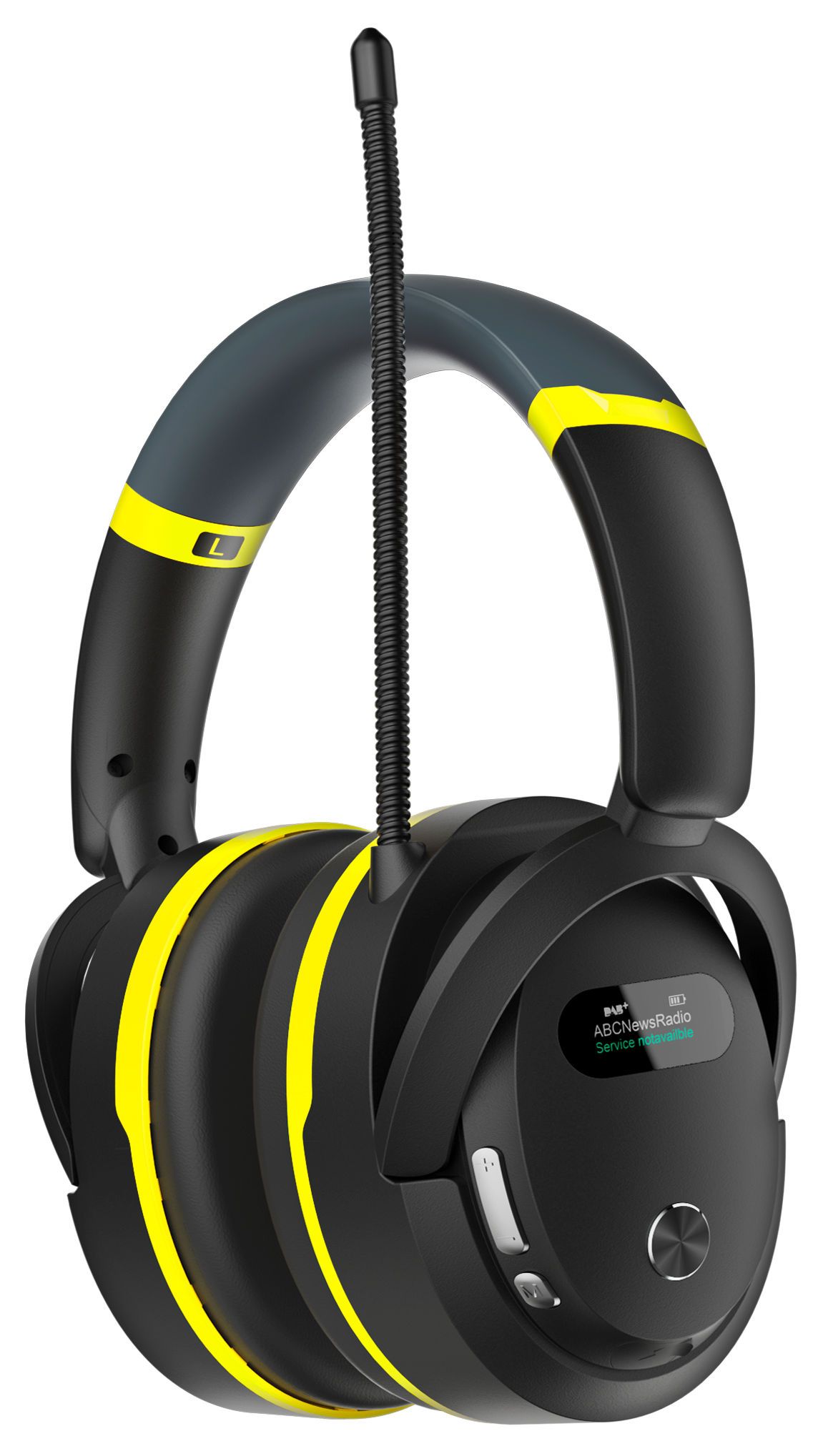 over-ear, headphones, wired, black, yellow-accent
