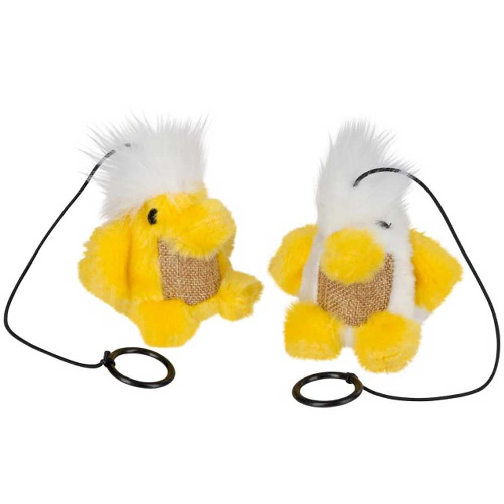 Kerbl Jucărie Pisici Pasăre Chico cu Sunet, Pluș și Iută, 9 cm, set