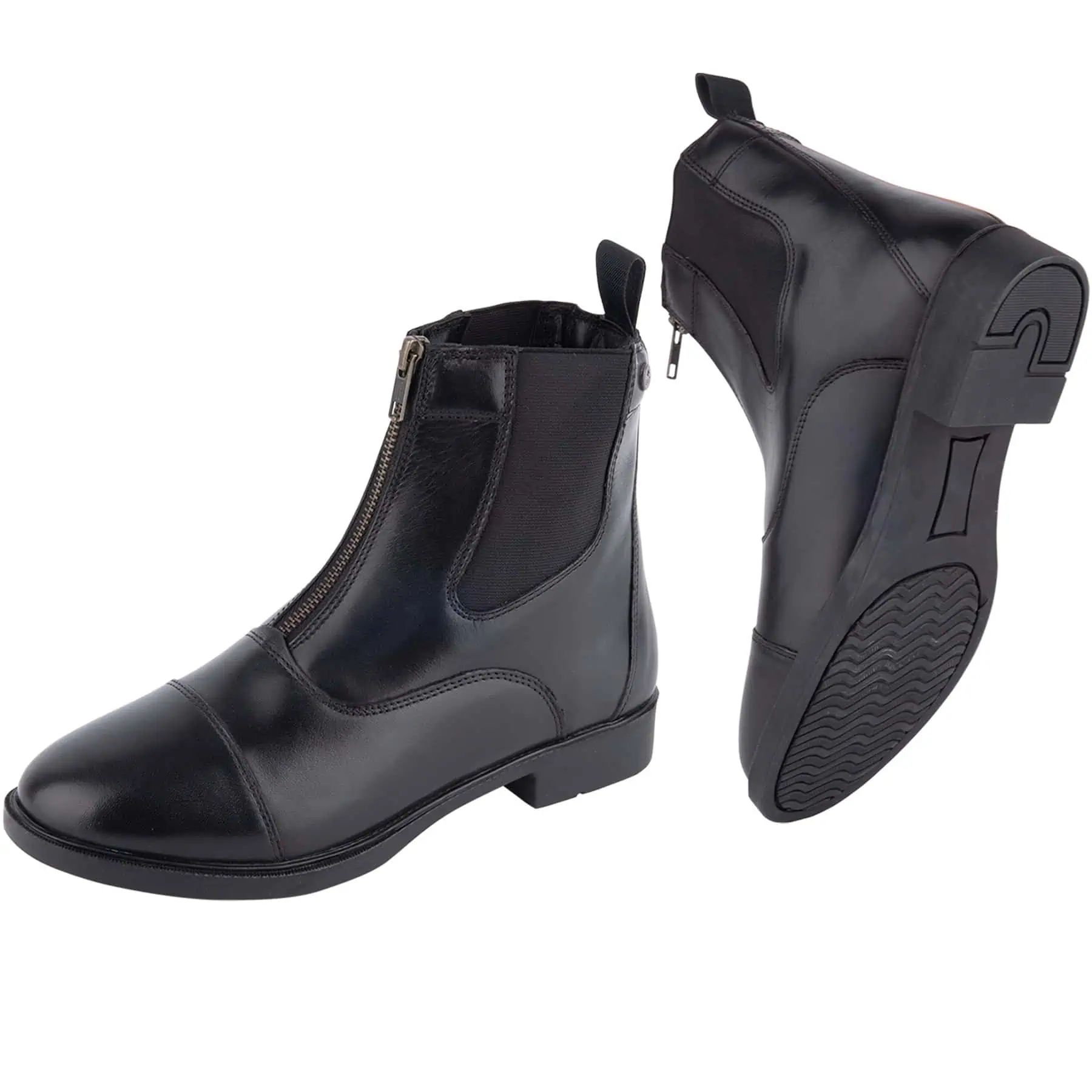 ELT Jodhpurstiefelette Boston, schwarzes Glattleder mit Reißverschluss, 42