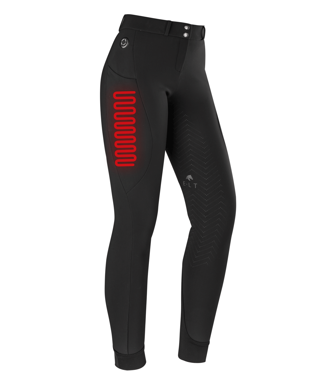 ELT Heated Riding Breeches Comfort Heat, black, Women's Winter Breeches, side view