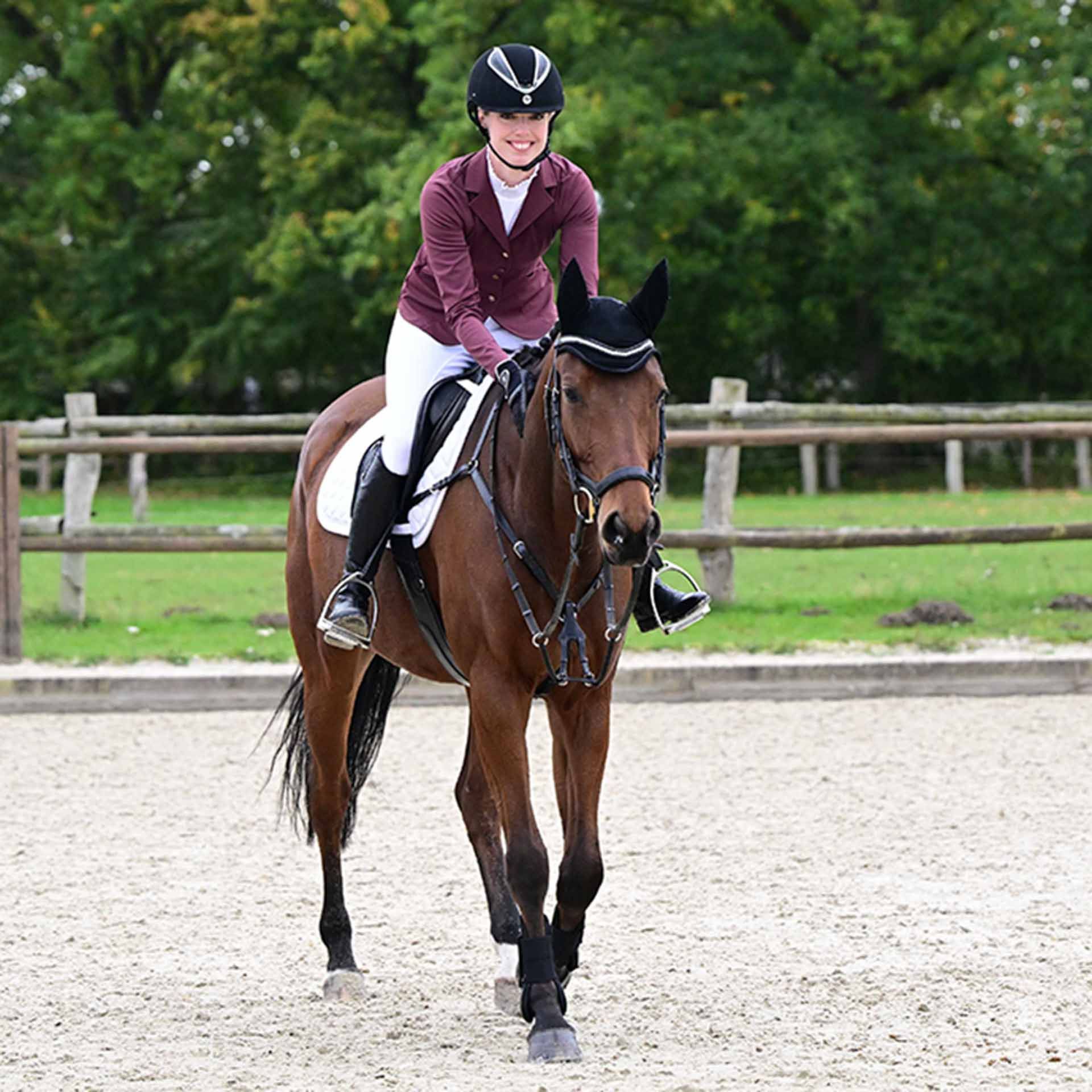 Veste de concours BUSSE FLORENZ, légère avec inserts mesh, bordeaux 34