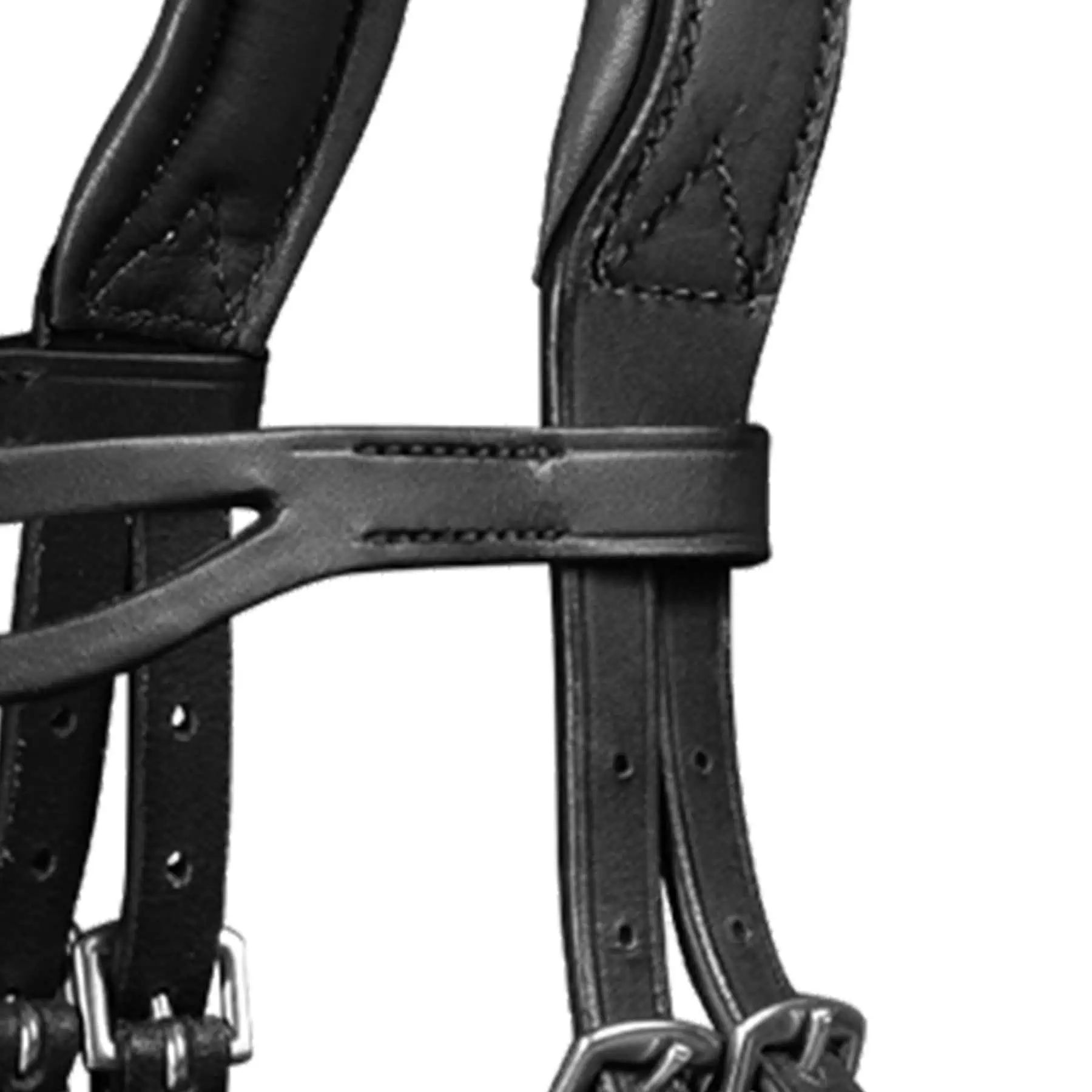 Waldhausen Island Trensenzaum anatomic, Leder, geteiltes Genickstück, Detailansicht, Naht