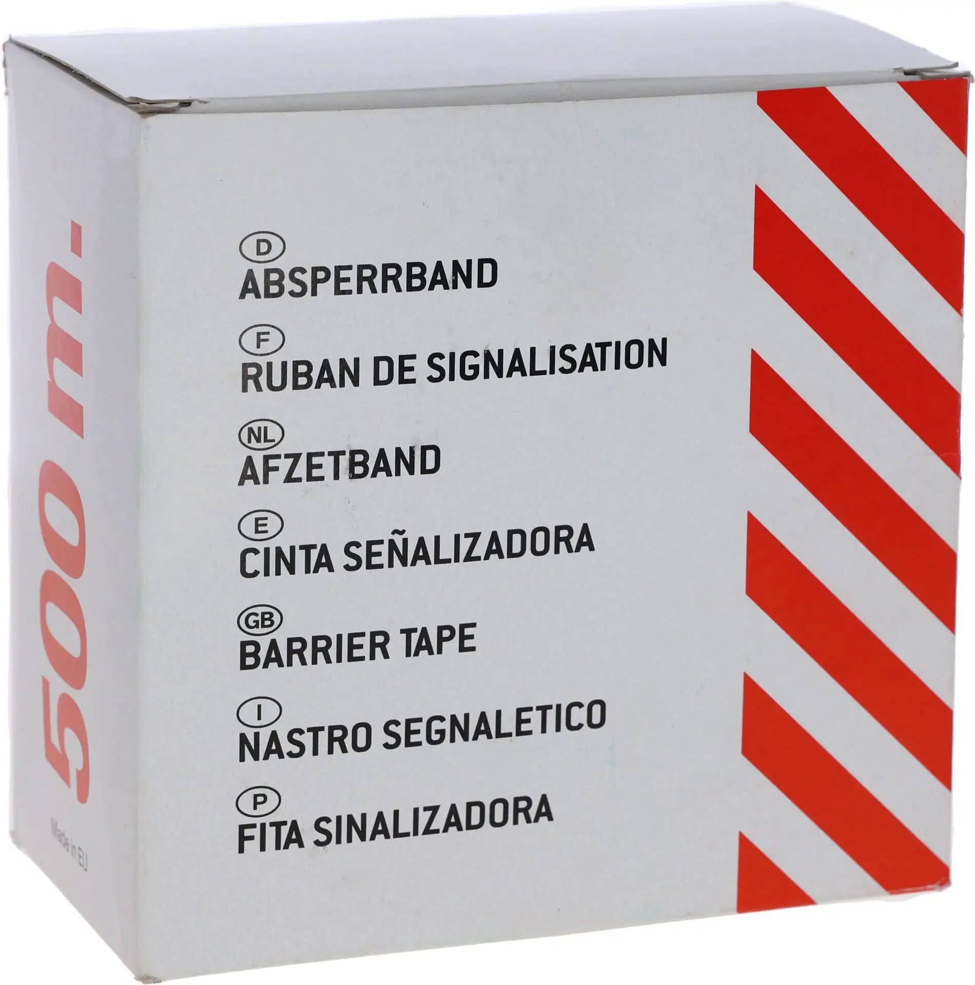 Foil Barrier Tape 100m x 80mm red-white Stripes, Dispenser