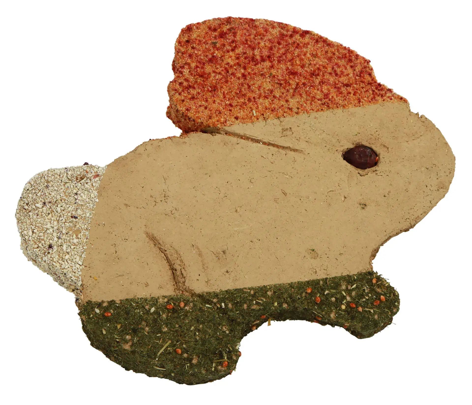 Rodent Snack Scratching plate made from clay 21 x 18 cm