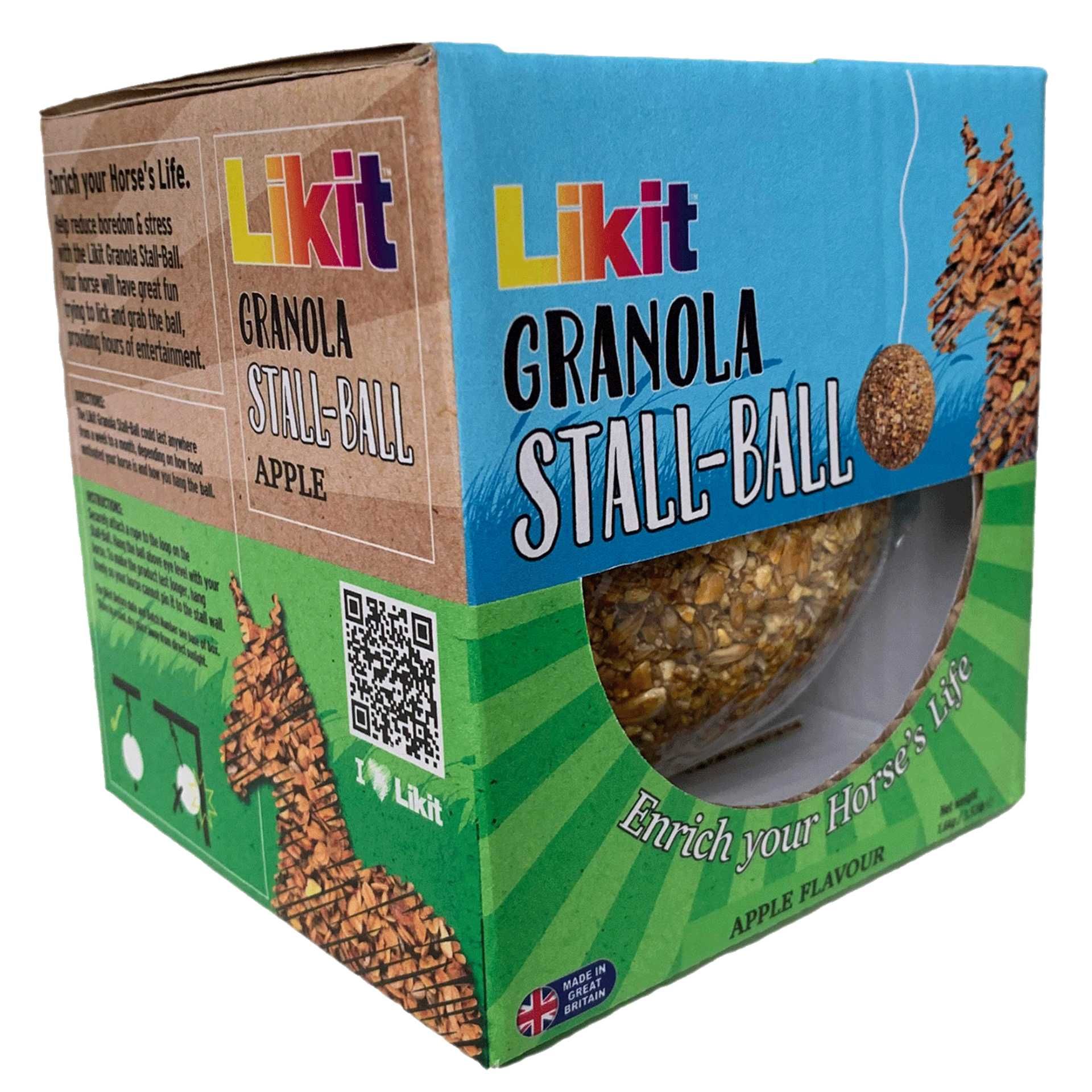 Likit Boule à Muesli Granola Stall Ball, 1,6 kg Pomme, emballage