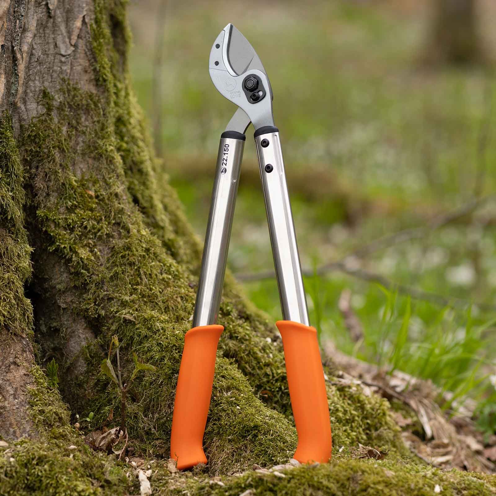 Ciseaux de chasse à deux mains Löwe - 50 cm, en utilisation