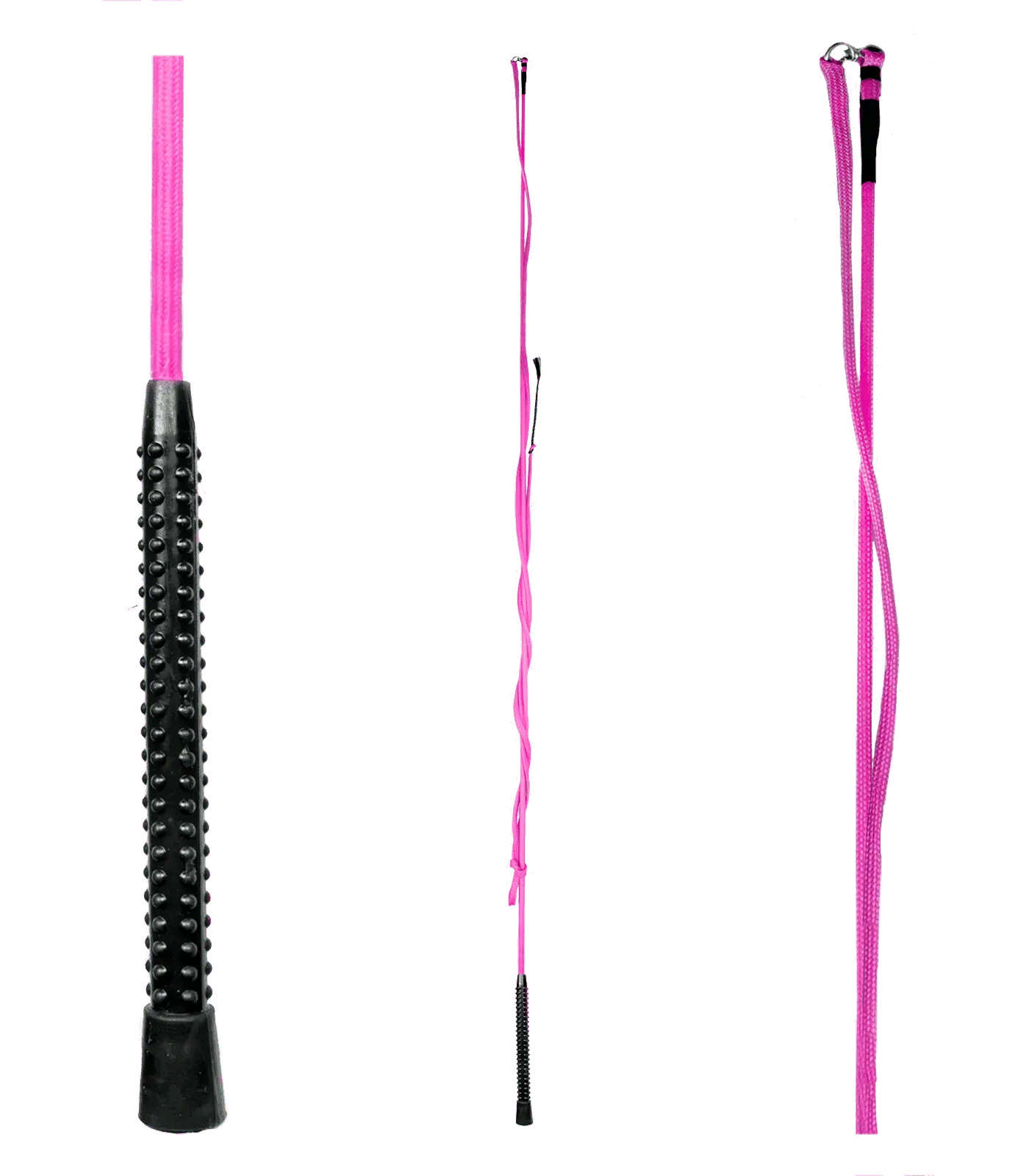 Chambrière Waldhausen d'une pièce, manche plastique, mèche 250 cm, rose 180 cm