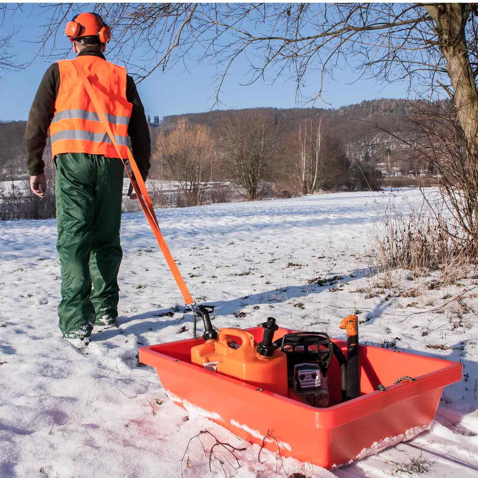 Eurohunt Forstwanne, orange, im Einsatz