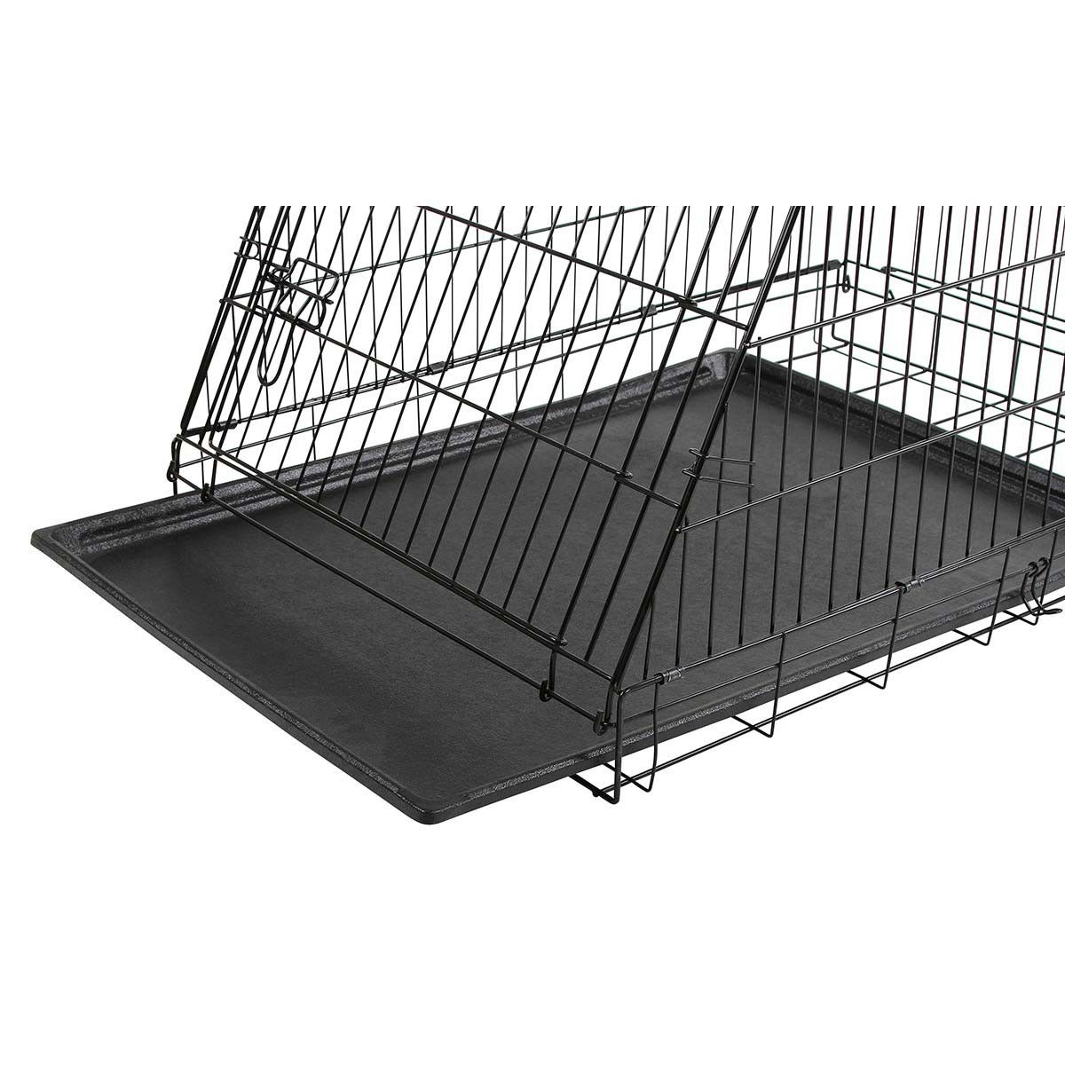 Kerbl Hundekäfig schräg, klappbare Gittertransportbox, 2 Türen, 92 cm