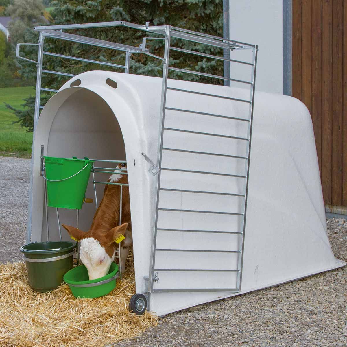 Niche à veaux Kerbl CalfHouse Master Plus, iglu en plastique renforcé, avec clôture lourde
