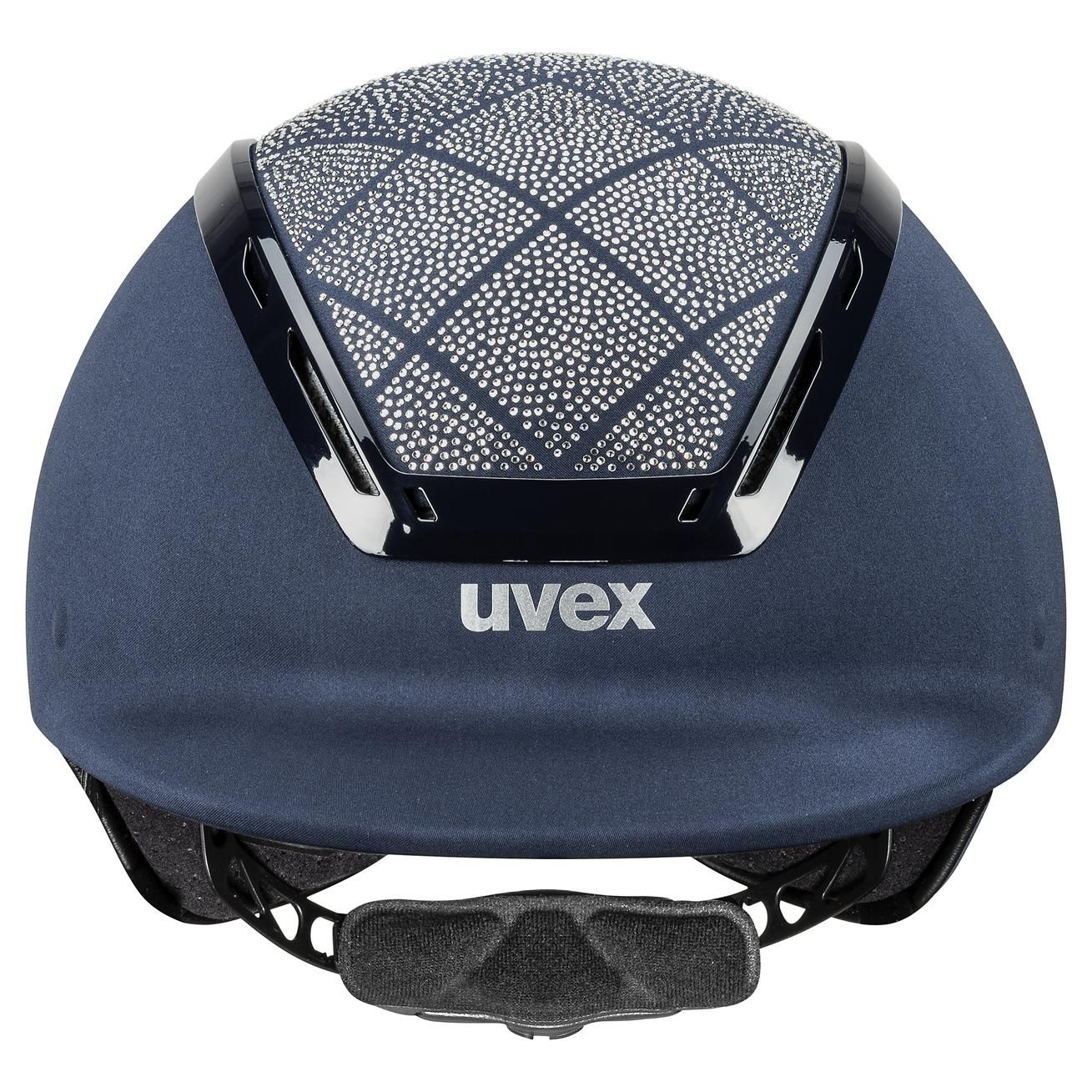 uvex Reithelm exxeed flash mit Swarovski-Kristallen, Hardshell, 54-56, navy