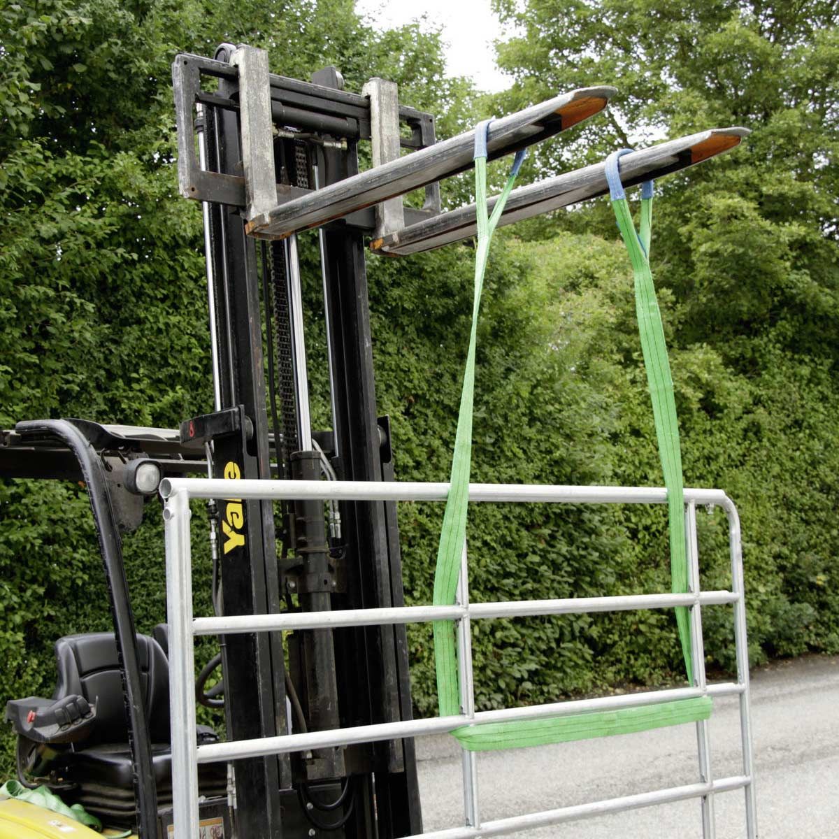 Kerbl Sangle de levage 2 plis, avec 2 boucles, testée GS, 6 m x 60 mm