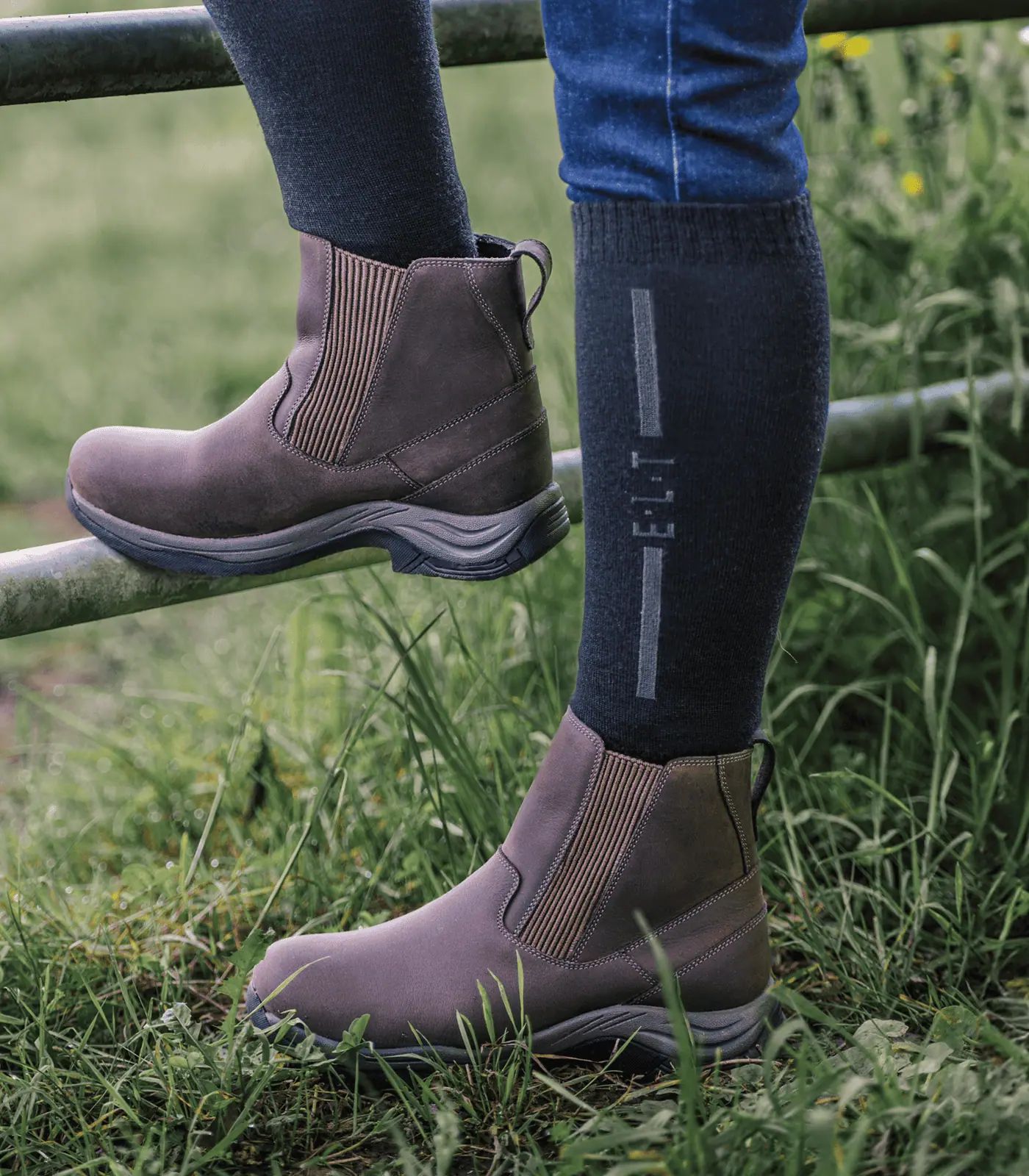 Chaussettes d'équitation ELT Performance, respirantes, zones tricotées, lot de 2, taille M (39-42)