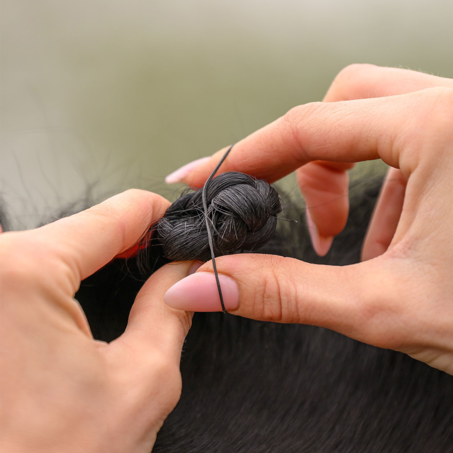 hair tie, bun, black, elastic, hair accessory
