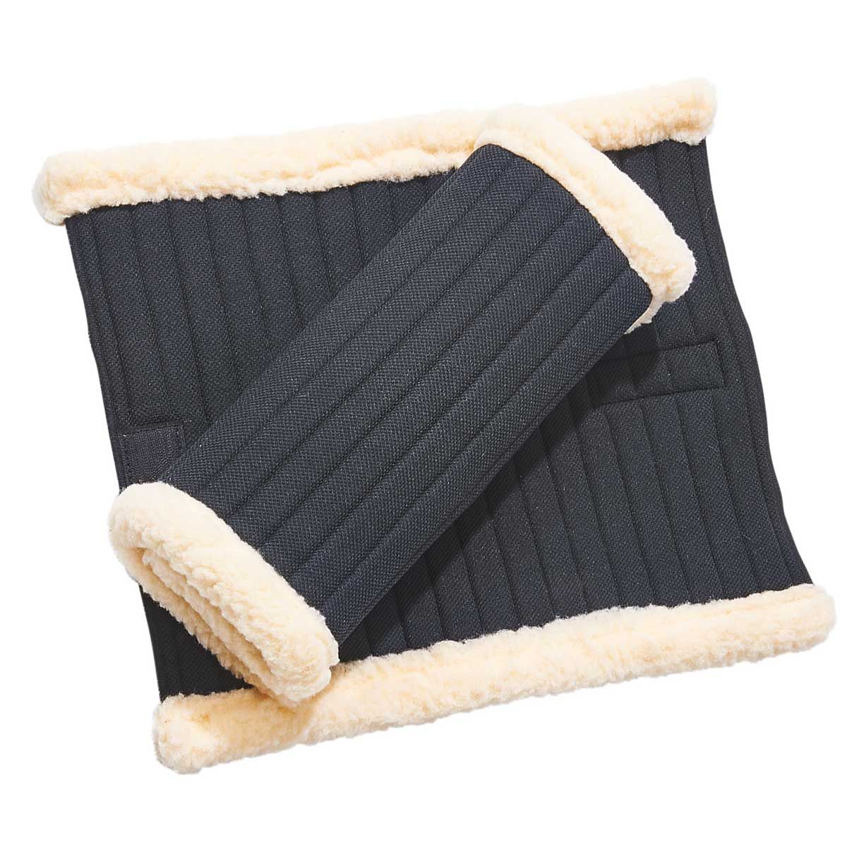 BUSSE Sous-bandes KLETT-FUR, bord fourrure synthétique & velcro, noir 33 x 38 cm