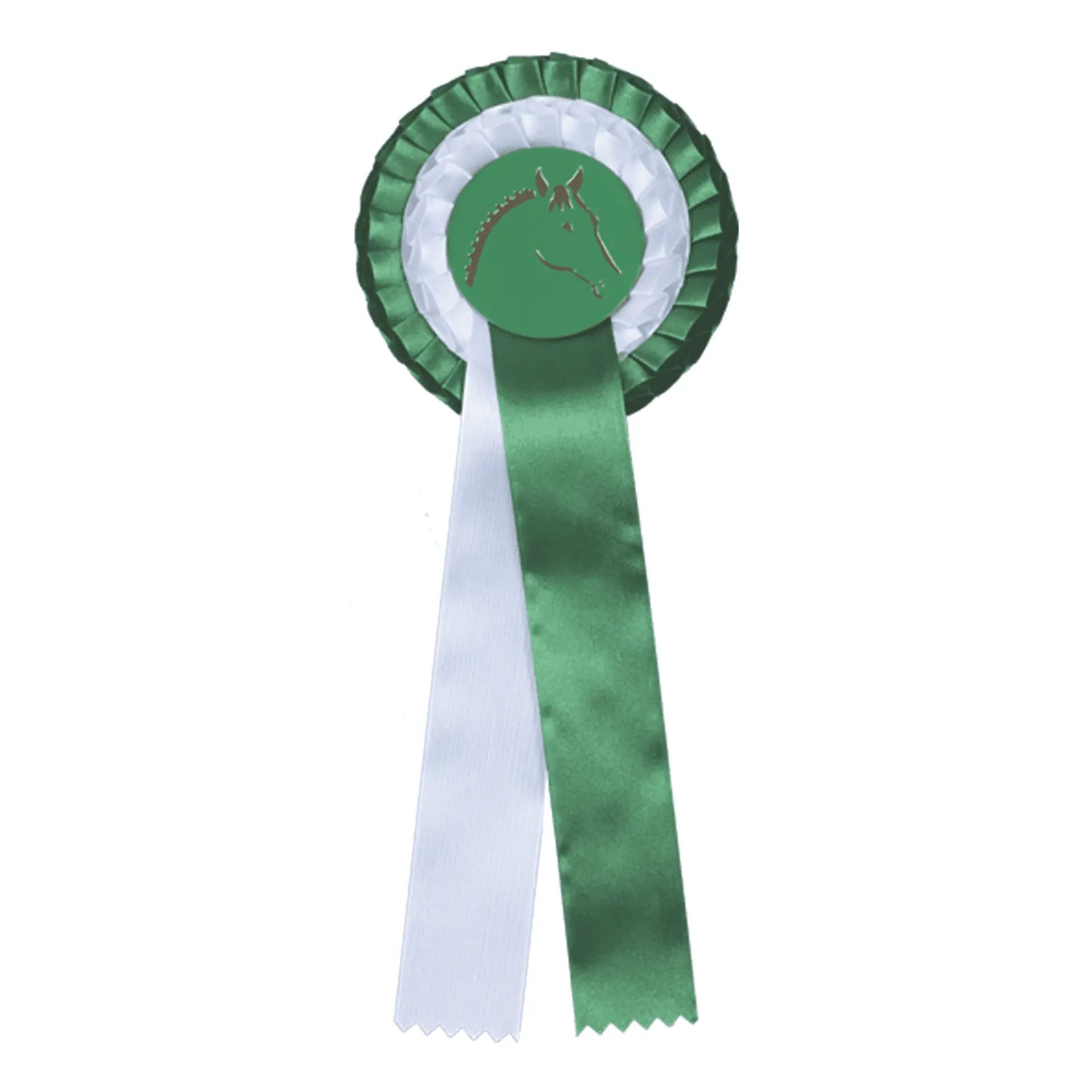 Waldhausen Flot de Prix Double Rosette, Motif Tête de Cheval, vert