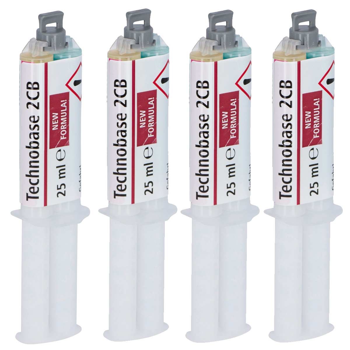 Kerbl Technobase 2CB Pataragasztó, kétkomponensű ragasztó körömápoláshoz, Farmerset 4 x 25 ml