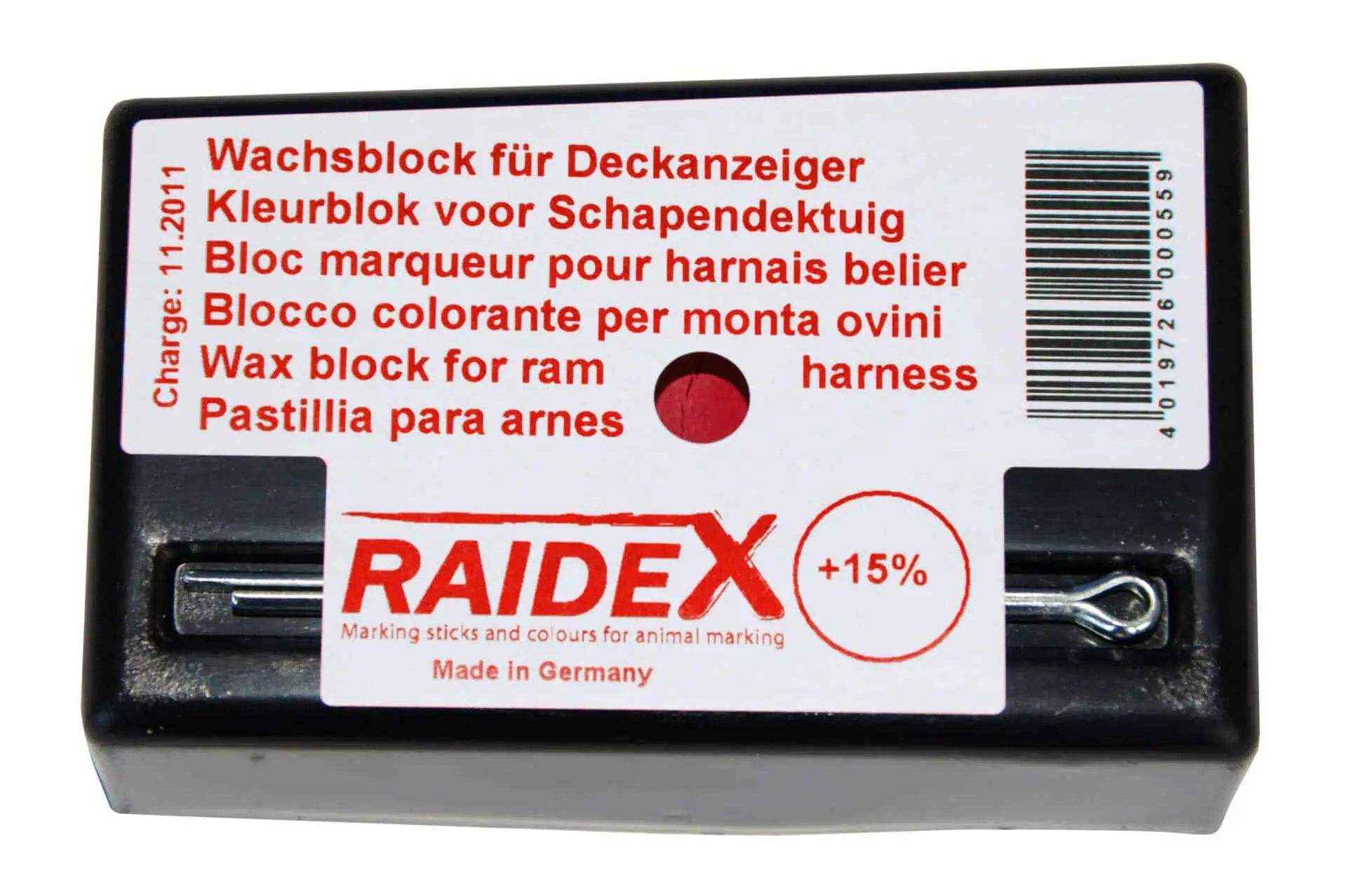 Raidex vaxblock för bagghästar, färgmarkering tackor