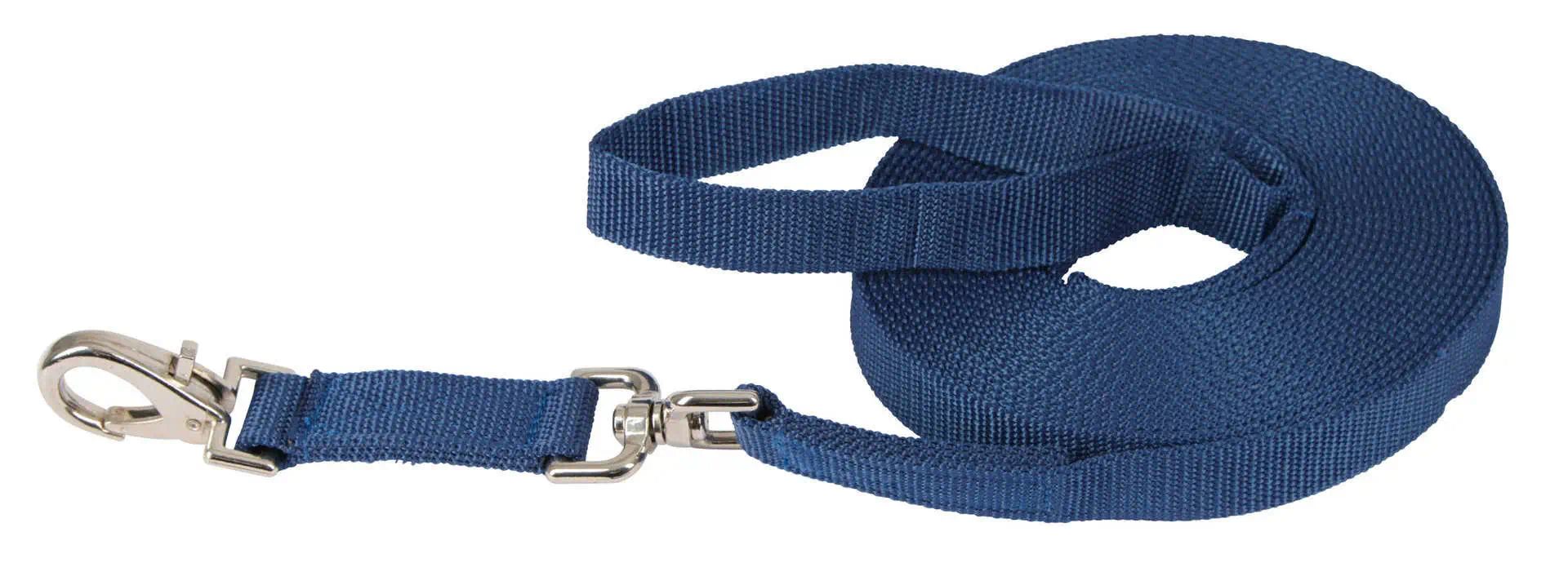 Lunge with swivel + snap-hook 7.50 m long, dark blue