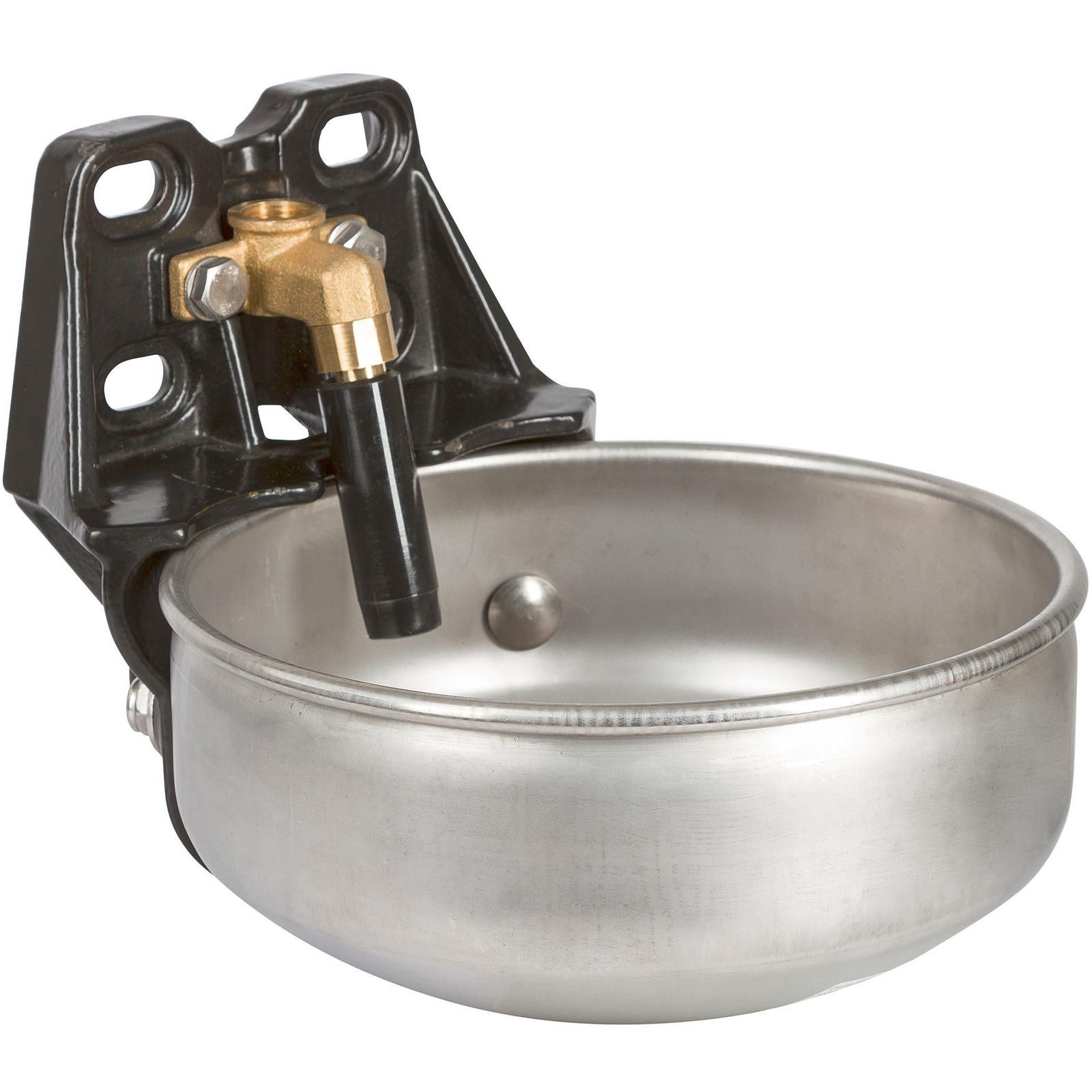 Abbeveratoio per bestiame in acciaio inox E21 con valvola a tubo e attacco 1/2"