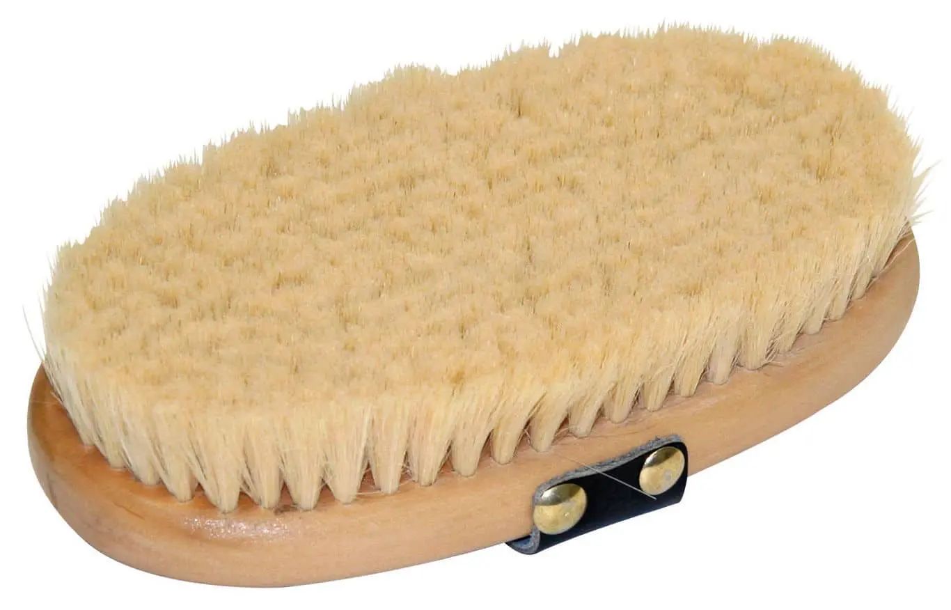 Brusca Kerbl in pelo di capra con dorso in legno laccato