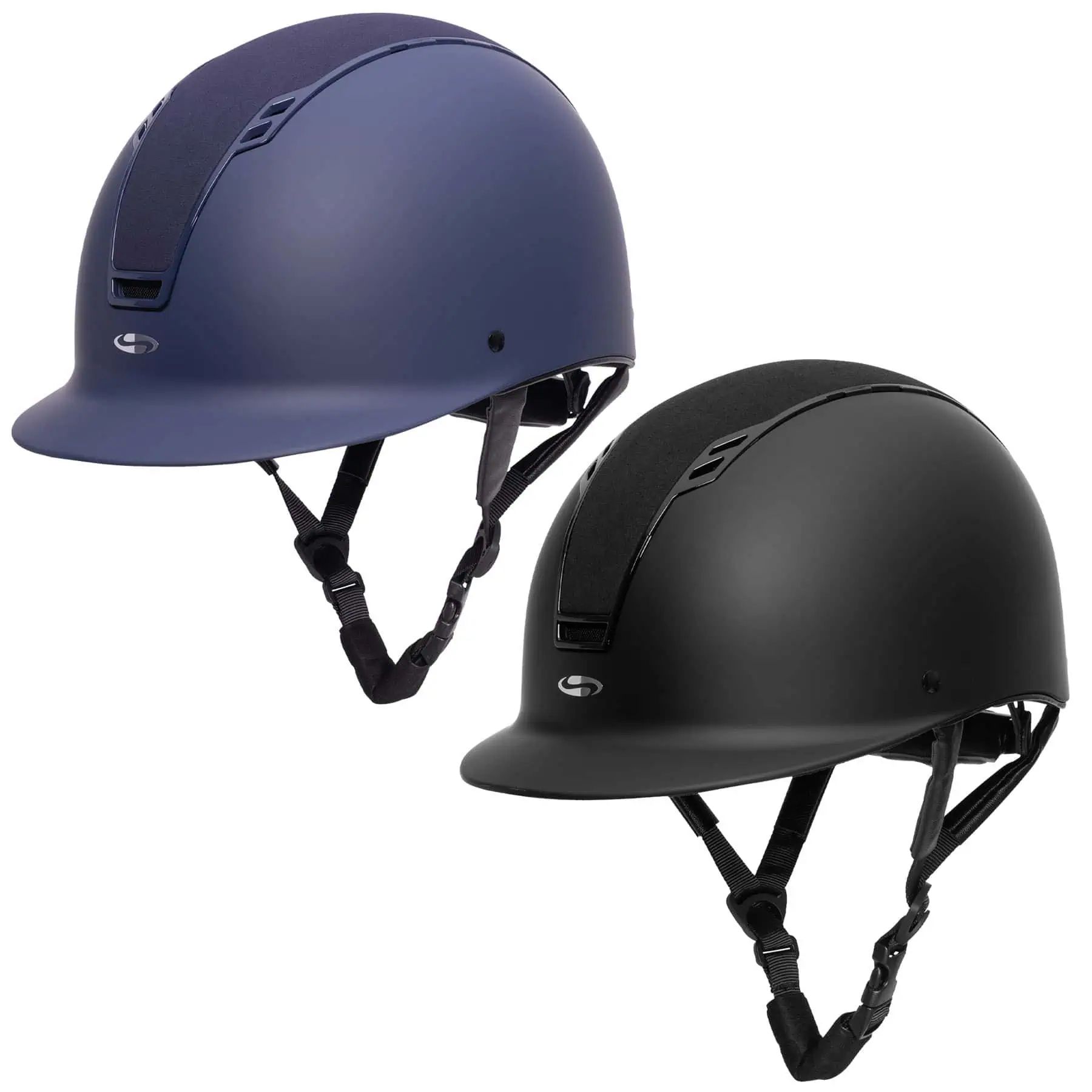 SWING Casque d'équitation H22 avec système de réglage, noir mat/velours, variante de couleur