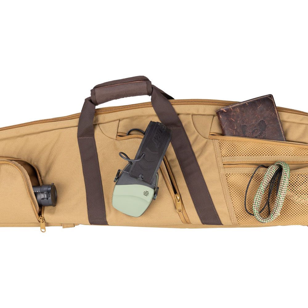 Eurohunt double gun slip 2 in 1 for two long guns, outer pockets with gear