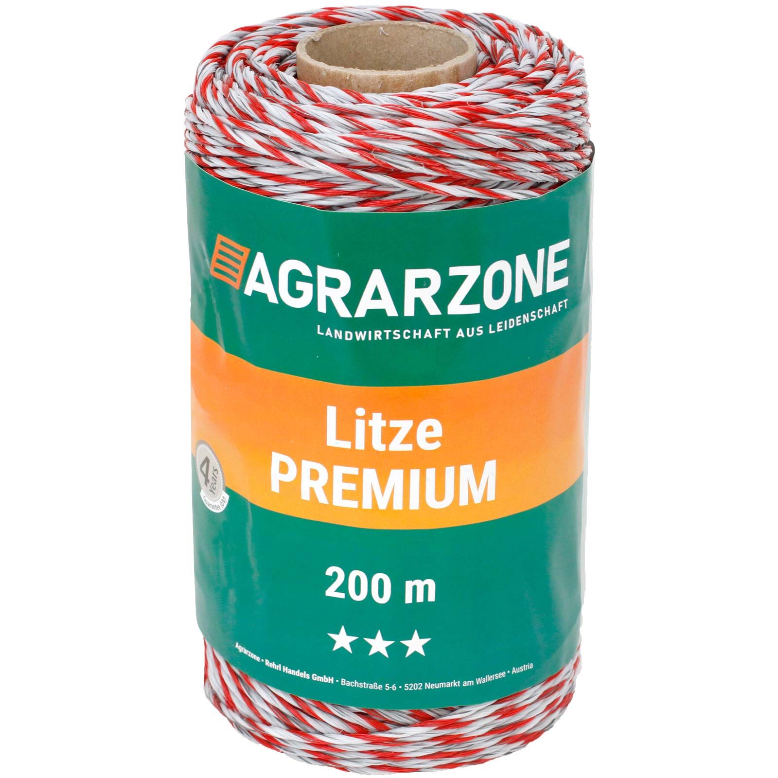 Fil de clôture électrique Agrarzone PREMIUM 6x0,30 TriCOND, blanc-rouge