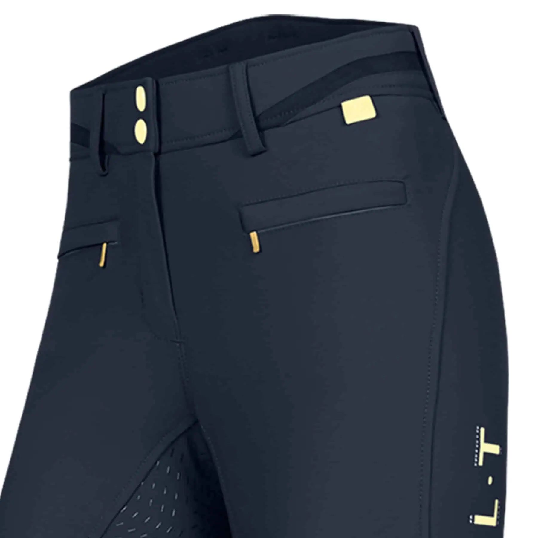 Pantalon d'équitation ELT Maja Glam Curved High Waist Fond Intégral, Femme, bleu profond D36