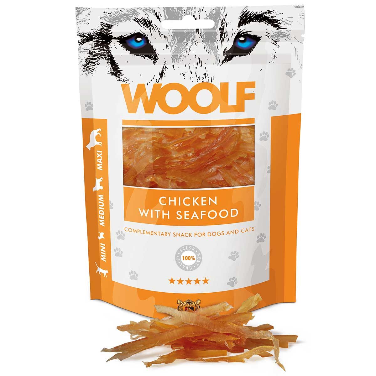 Woolf Hundeleckerli Hühnchen mit Meeresfrüchte