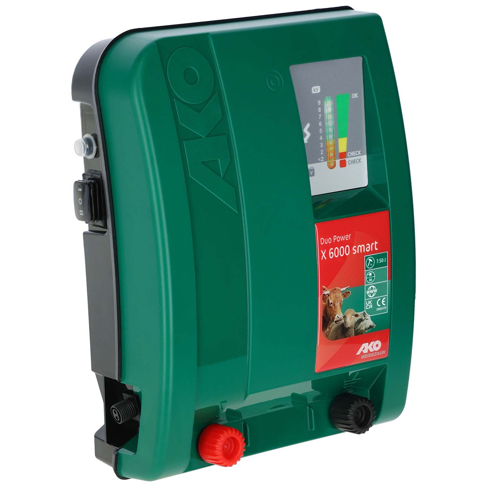 AKO Duo Power X6000 smart Weidezaungerät, 12V / 230V, 7,5 Joule
