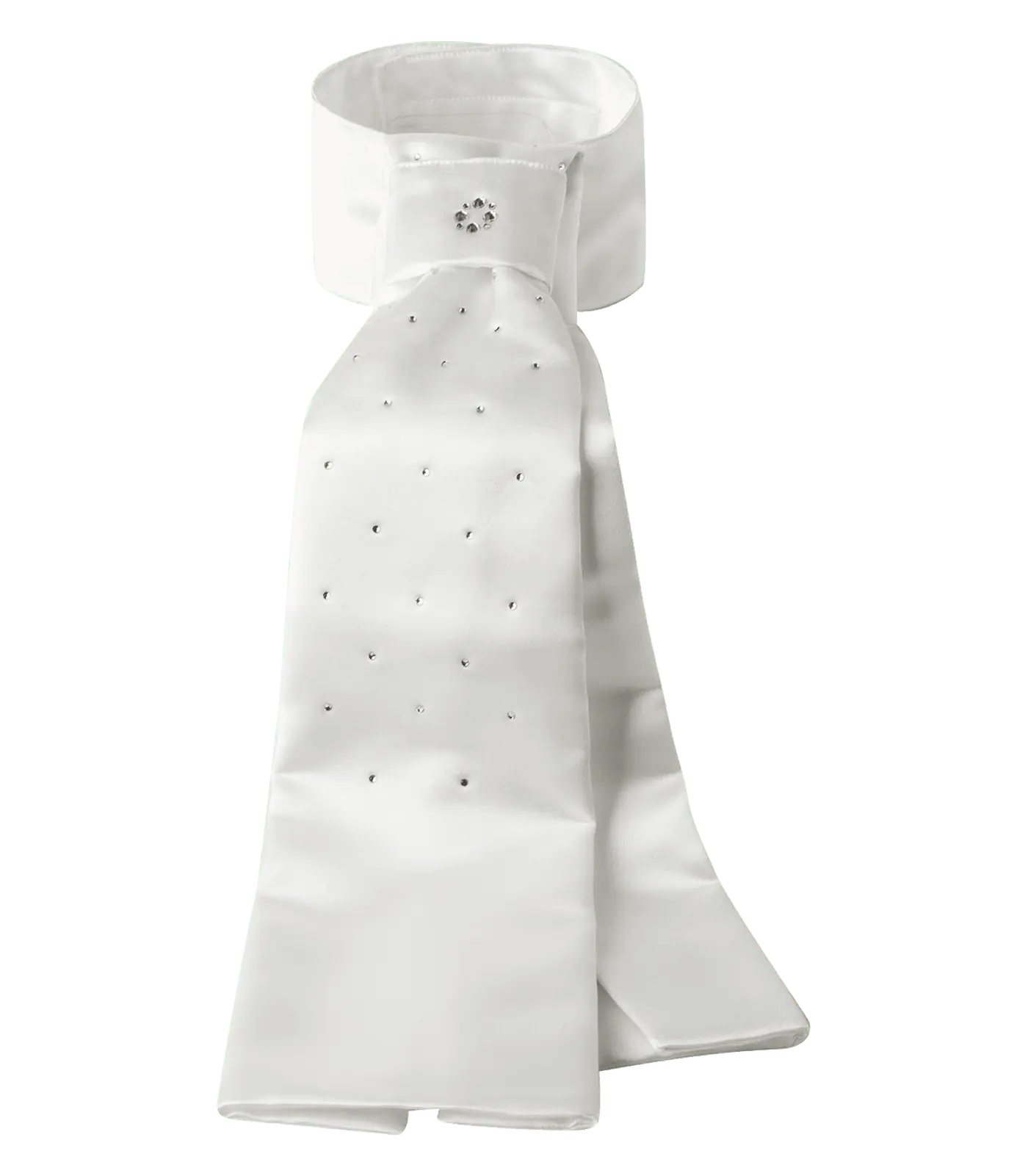 Plastron ELT Grazia noeud avec strass pour compétition, blanc, femme