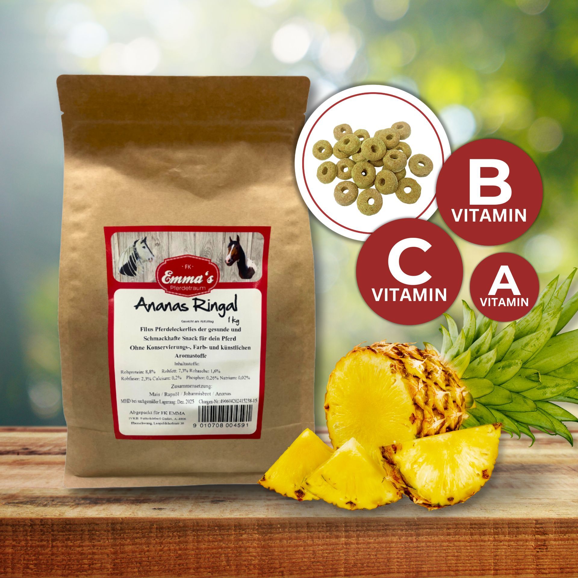 Friandise Emmas Horse Ananas Ringal, infographie