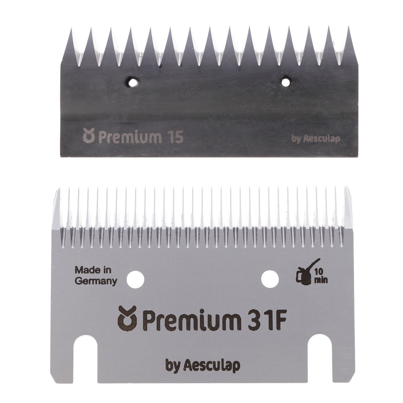 Kerbl Set lame Premium per tosatrici PowerCut, FarmClipper & Constanta, 31/15 denti fine
