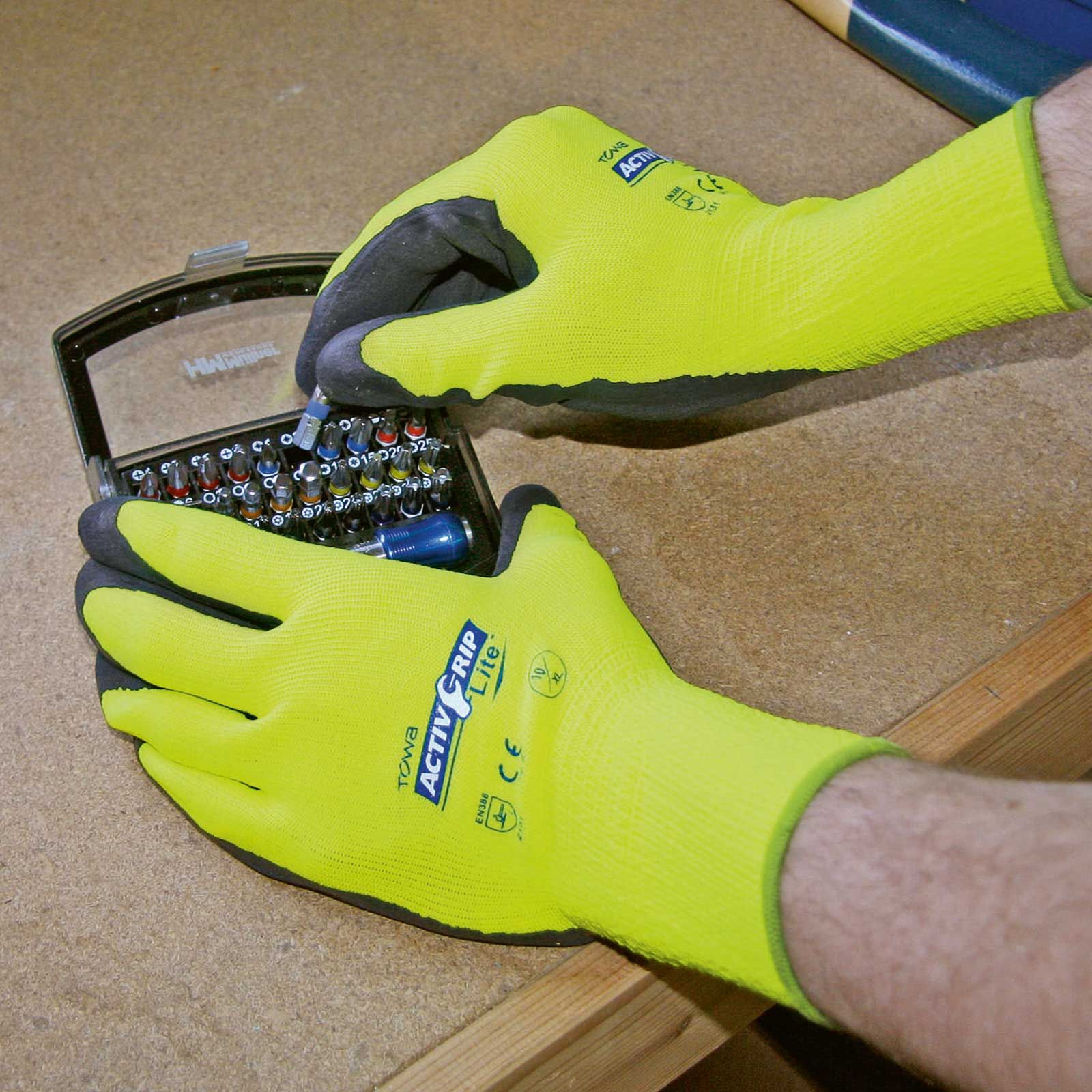 Keron Gant en tricot fin Activ Grip Lite, revêtement latex, adhérent, taille 10