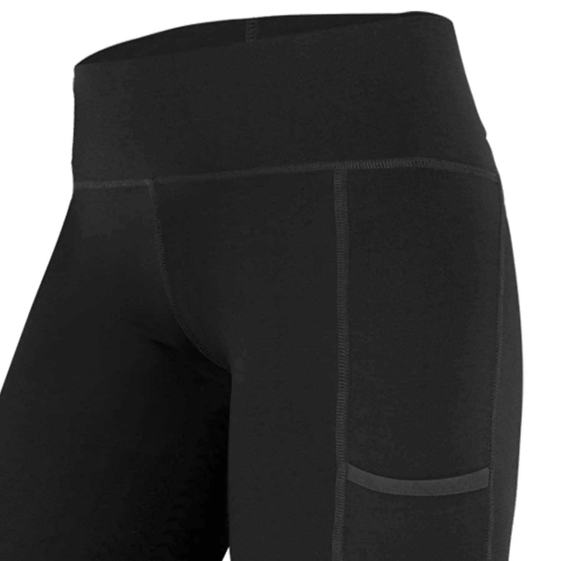 Legging d'équitation thermique Ella ELT, fond intégral silicone, enfant, noir, 176
