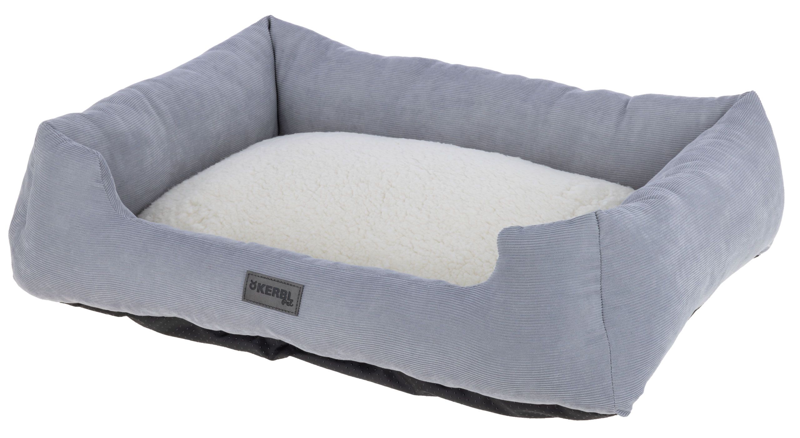 Kerbl Zoe panier pour chien avec rebord, lavable, gris-blanc