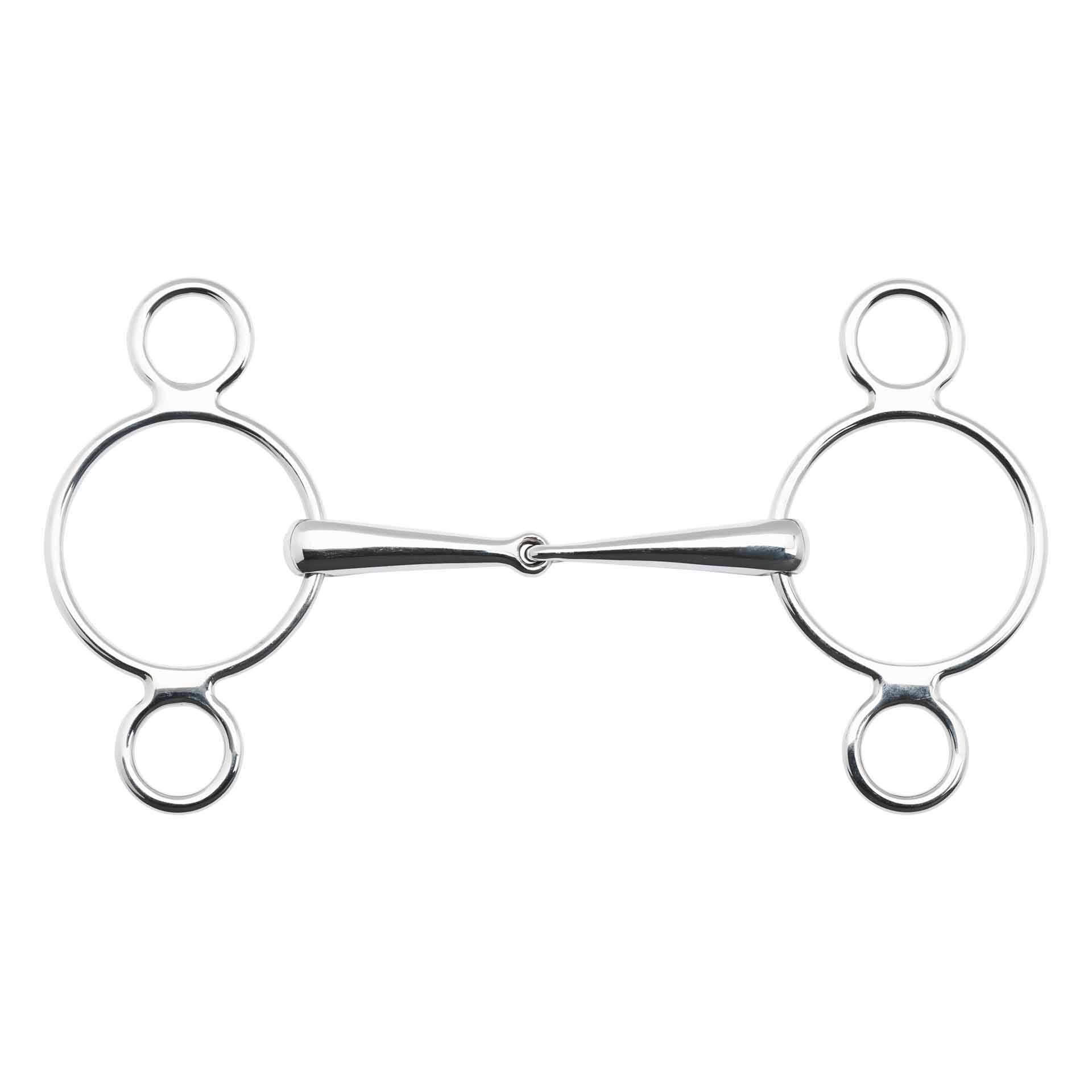 Mors de filet à 3 anneaux BUSSE en acier inoxydable, brisure simple